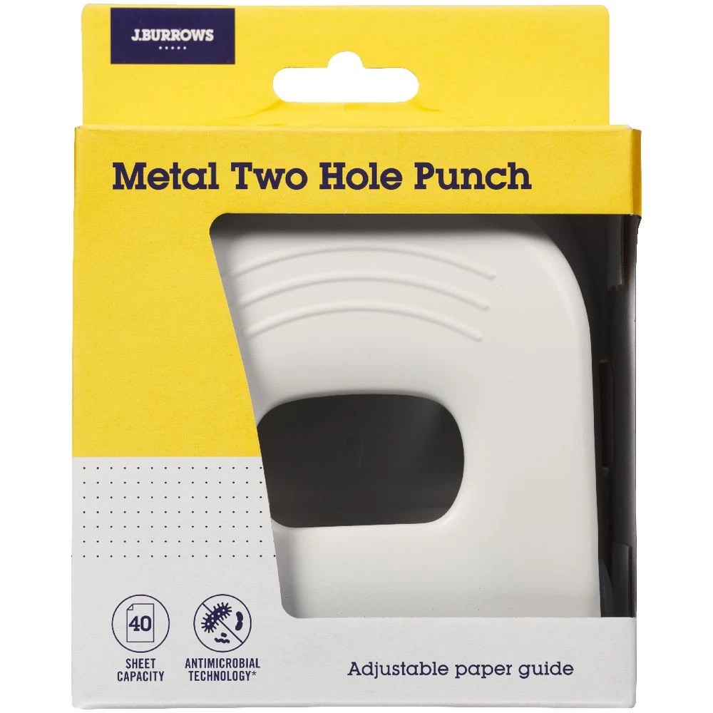3 J. Burrows Antimicrobial 2-Hole Punch Large White, 3 of 3