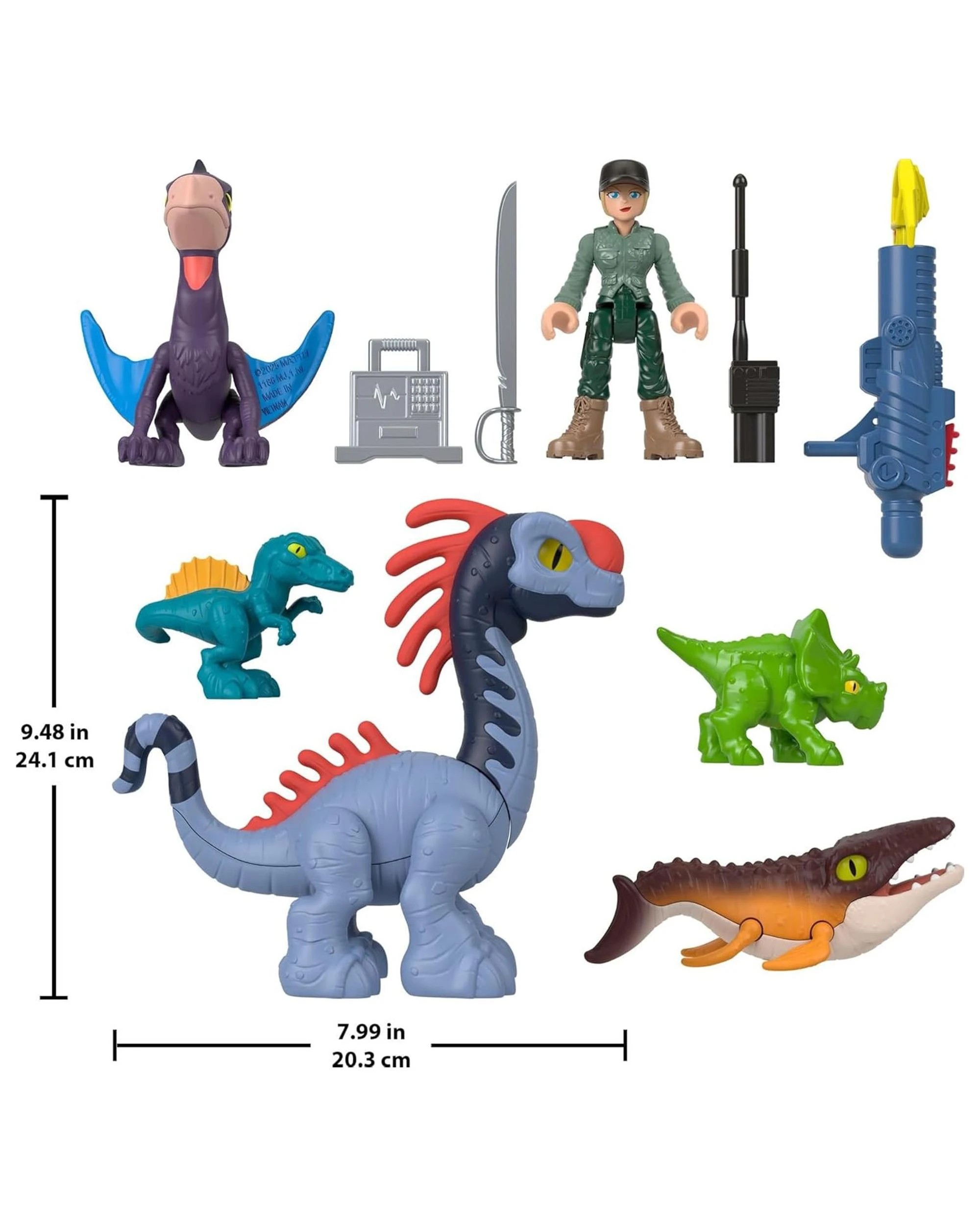 4 Fisher-Price Imaginext Jurassic World Rebirth Land, Sea, Air Multipack Action Figures, 4 of 6
