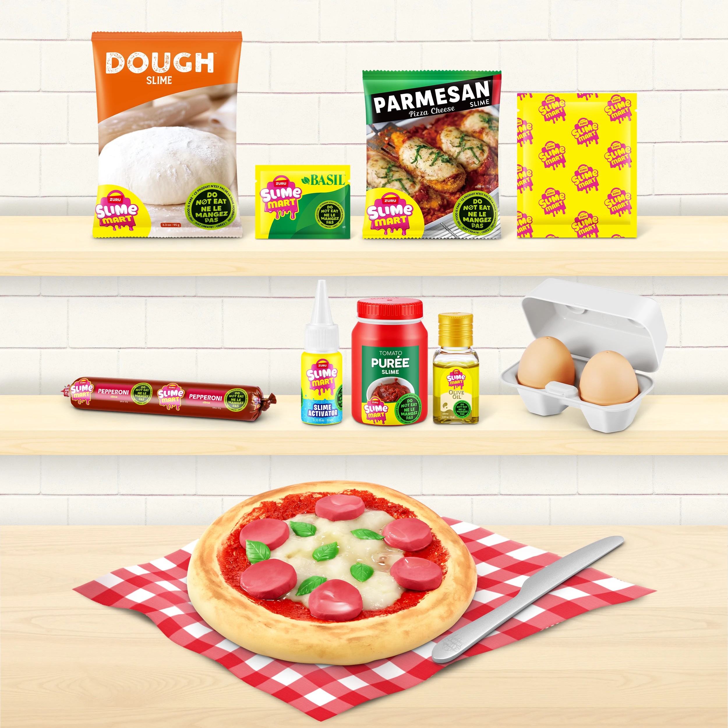 6 13 Piece Zuru Slime Mart Make Your Own Realistic Slime Food Playset - Pizza, 6 of 8