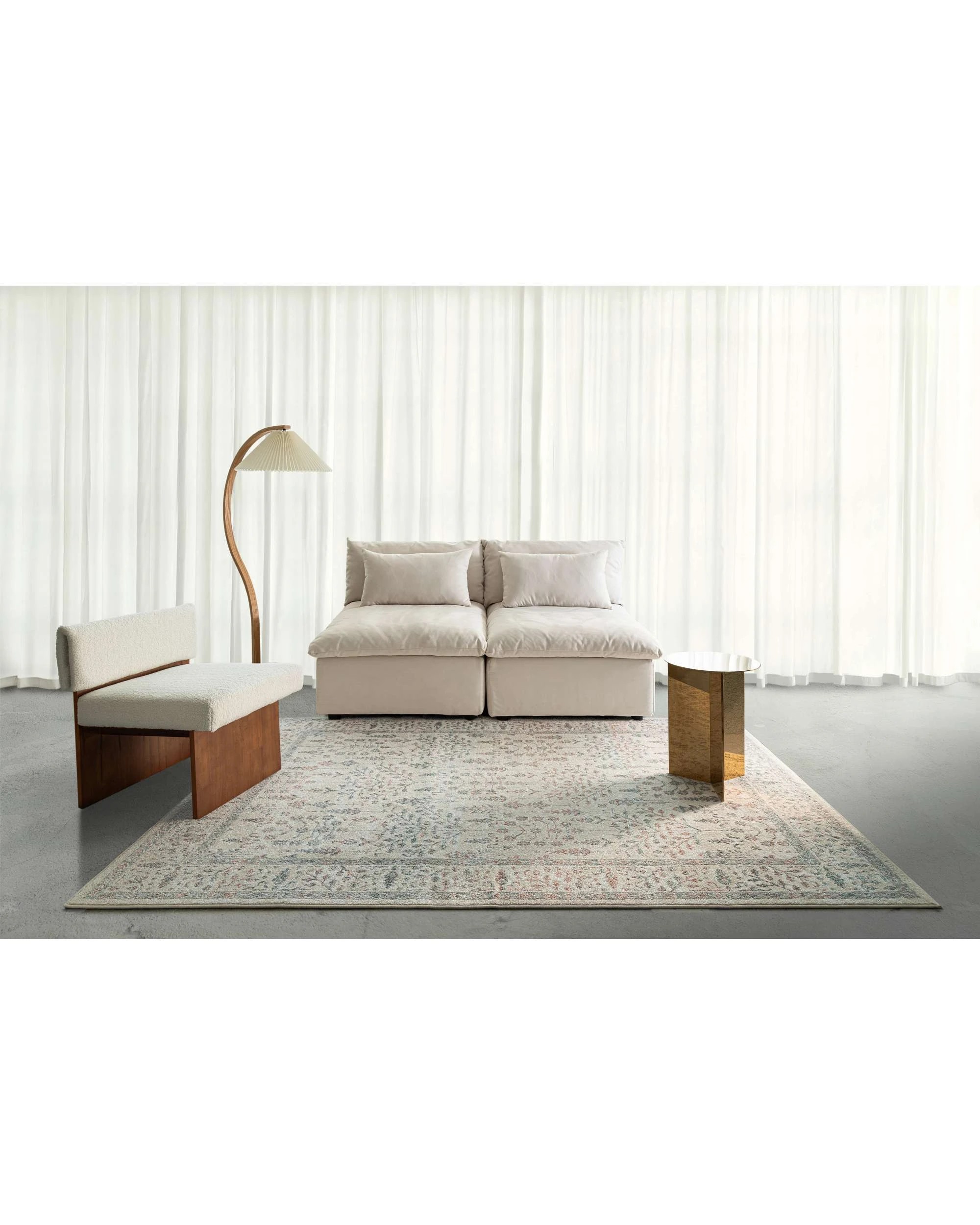2 Loopsie Albury Traditional Floral Rug-230cm x 160cm - White, 2 of 8