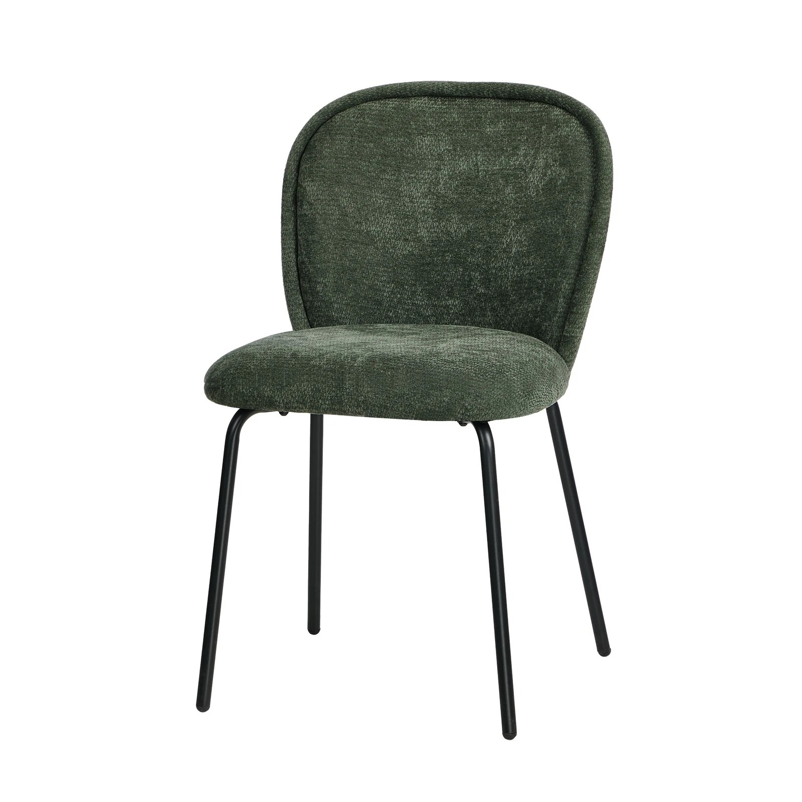 8 Oikiture 4x Dining Chairs Kitchen Accent Chairs Chenille Pad Metal Legs - Green, 8 of 9