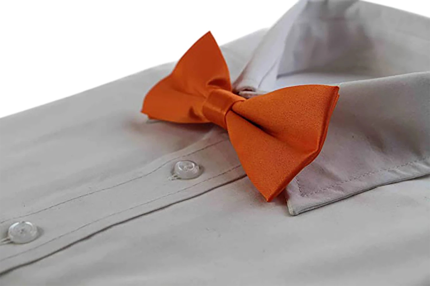 5 Zasel Mens Matt Solid Plain Orange Colour Bow Tie - Orange, 5 of 5