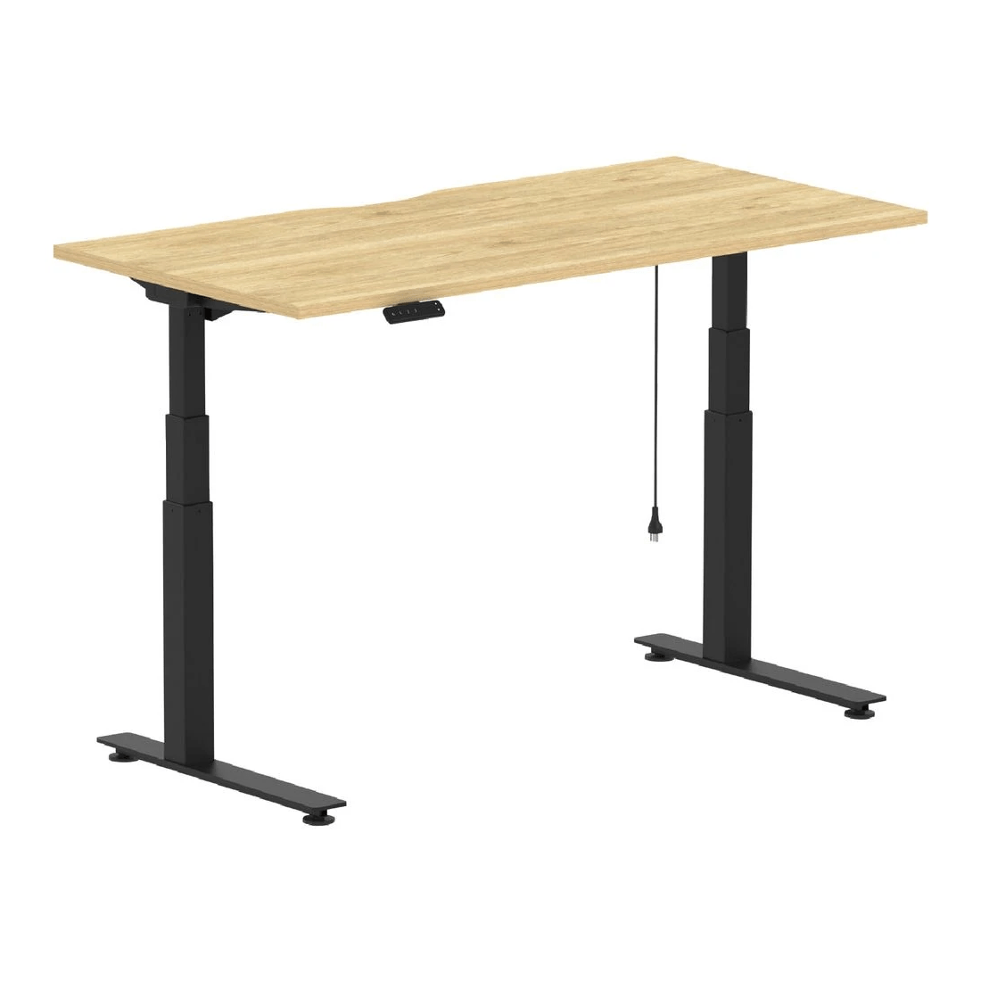 1 Stilford S2 Electric Sit Stand Desk 1500mm Black/Oak, 1 of 5
