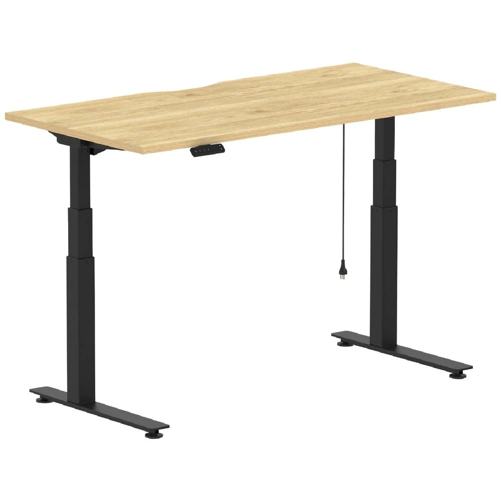 1 Stilford S2 Electric Sit Stand Desk 1500mm Black/Oak Desks, Tables and Workstations, 1 of 5