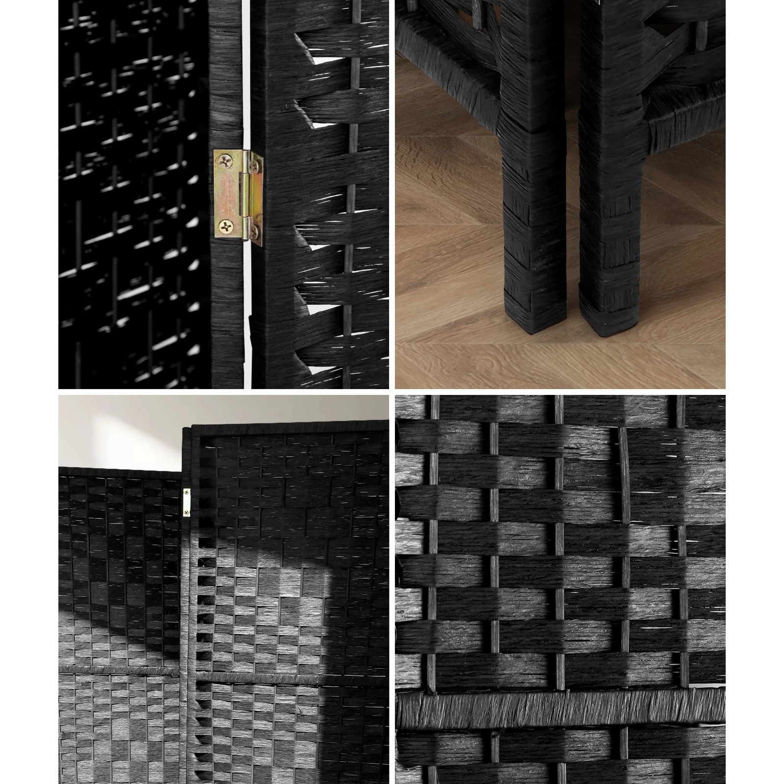 5 Oikiture 8 Panels Room Divider - Black, 5 of 10