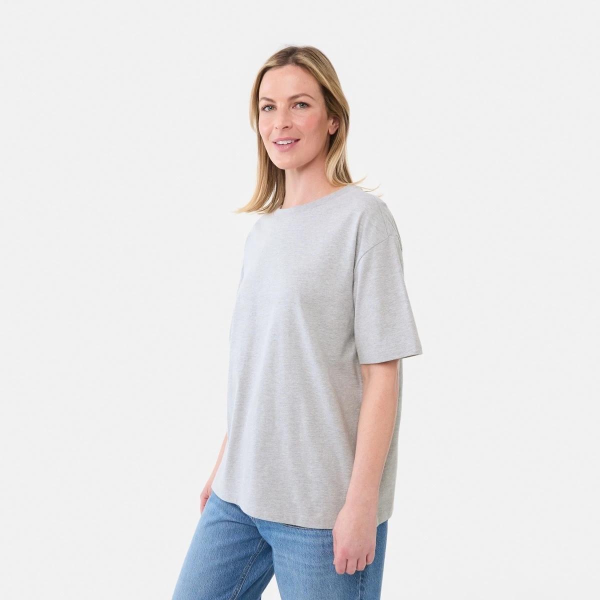 2 Short Sleeve Oversized Boyfriend T-shirt SILVER MARLE, 2 of 5