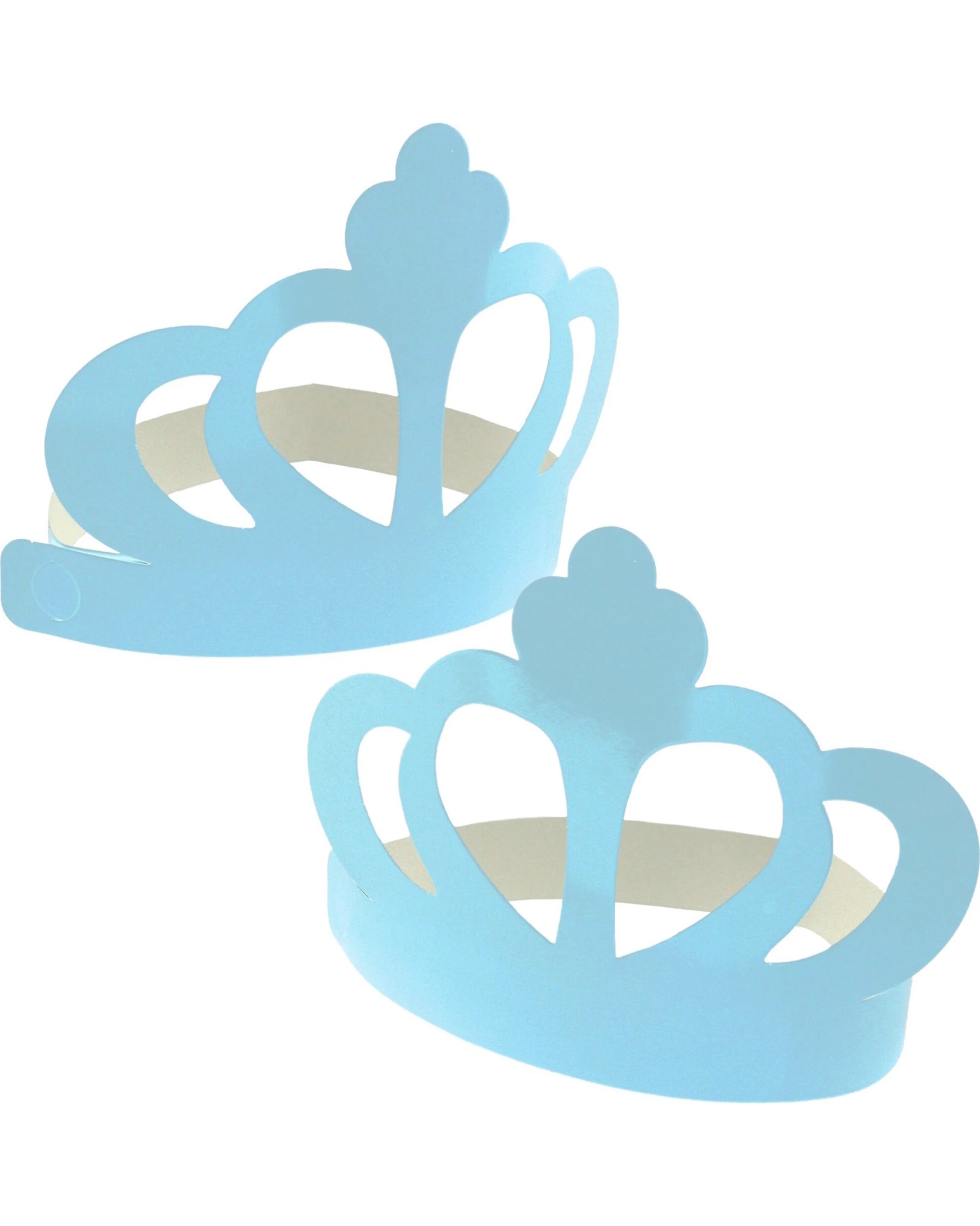 1 Party Planet Pastel Princess Paper Crowns Pack of 6 - Blue, 1 of 1