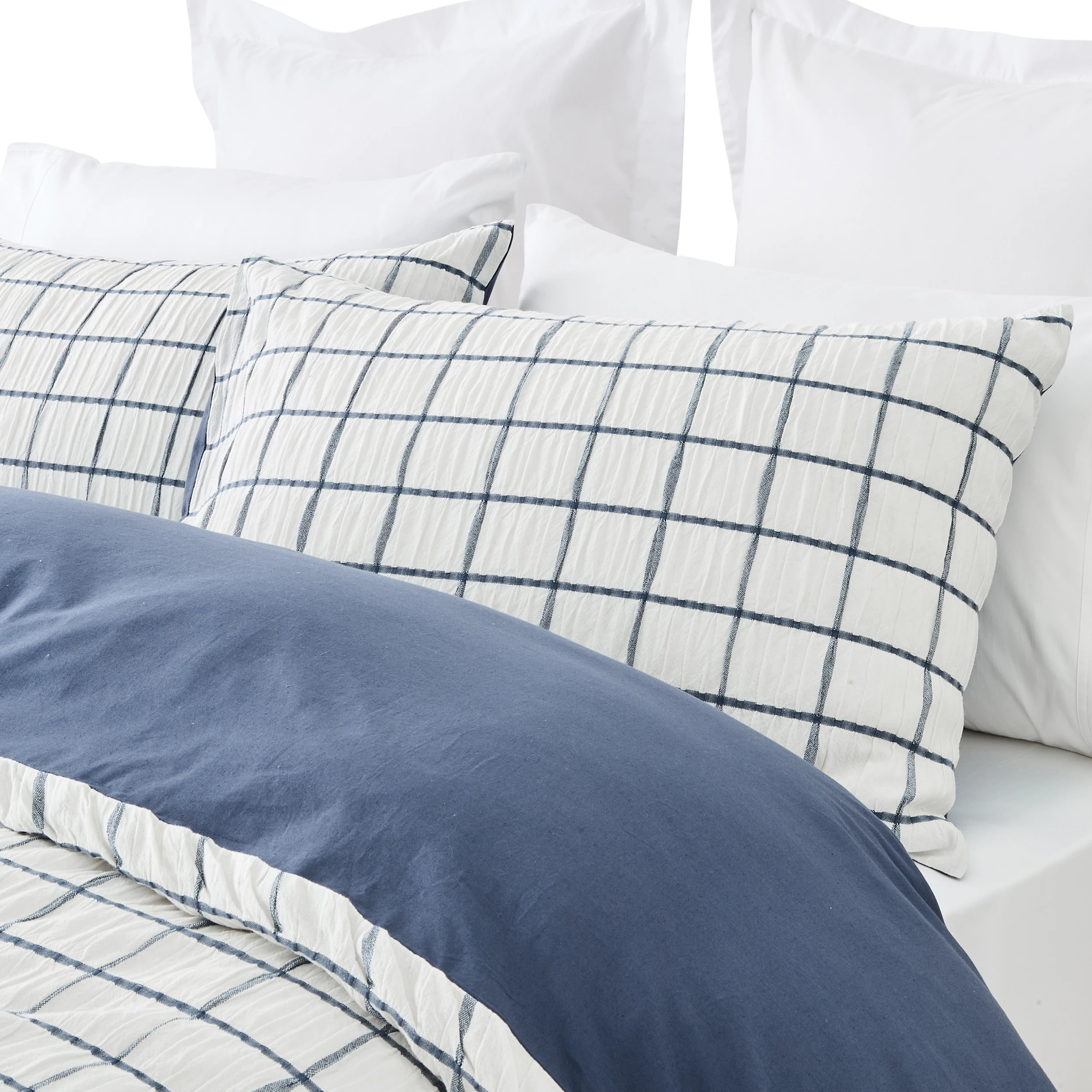 3 Rhys Check Australian Grown Cotton Quilt Cover Set - Queen Bed, 3 of 7