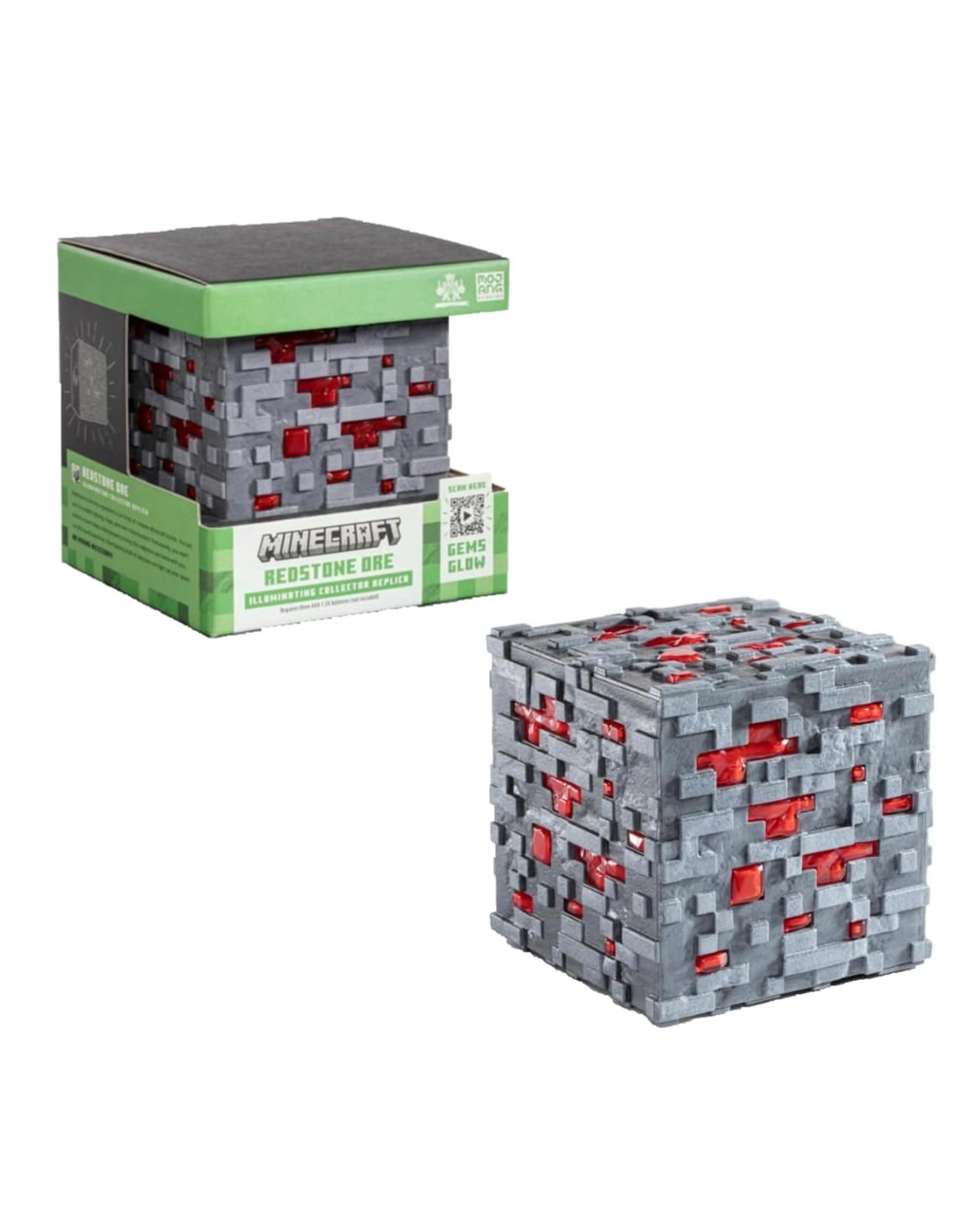 1 Minecraft Illuminating Redstone Ore Light-Up Collector Replica, 1 of 3