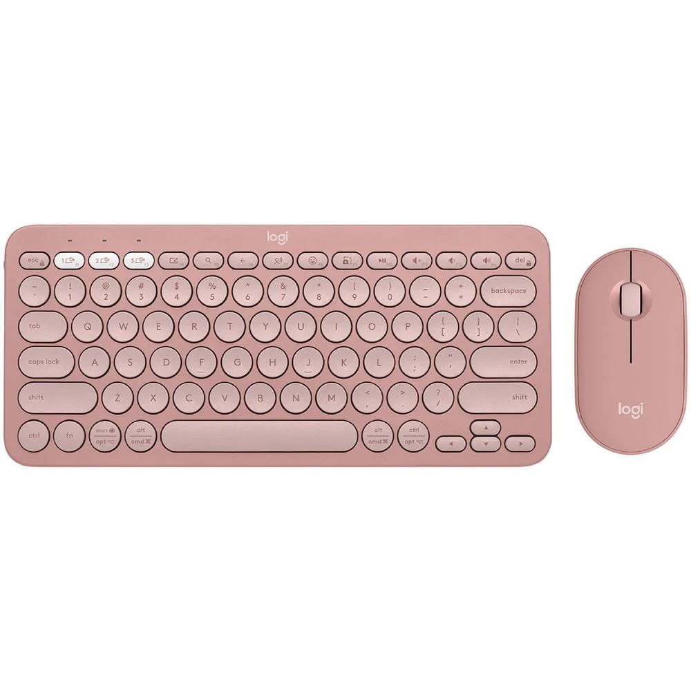 1 Logitech Pebble 2 Keyboard and Mouse Combo Rose, 1 of 8