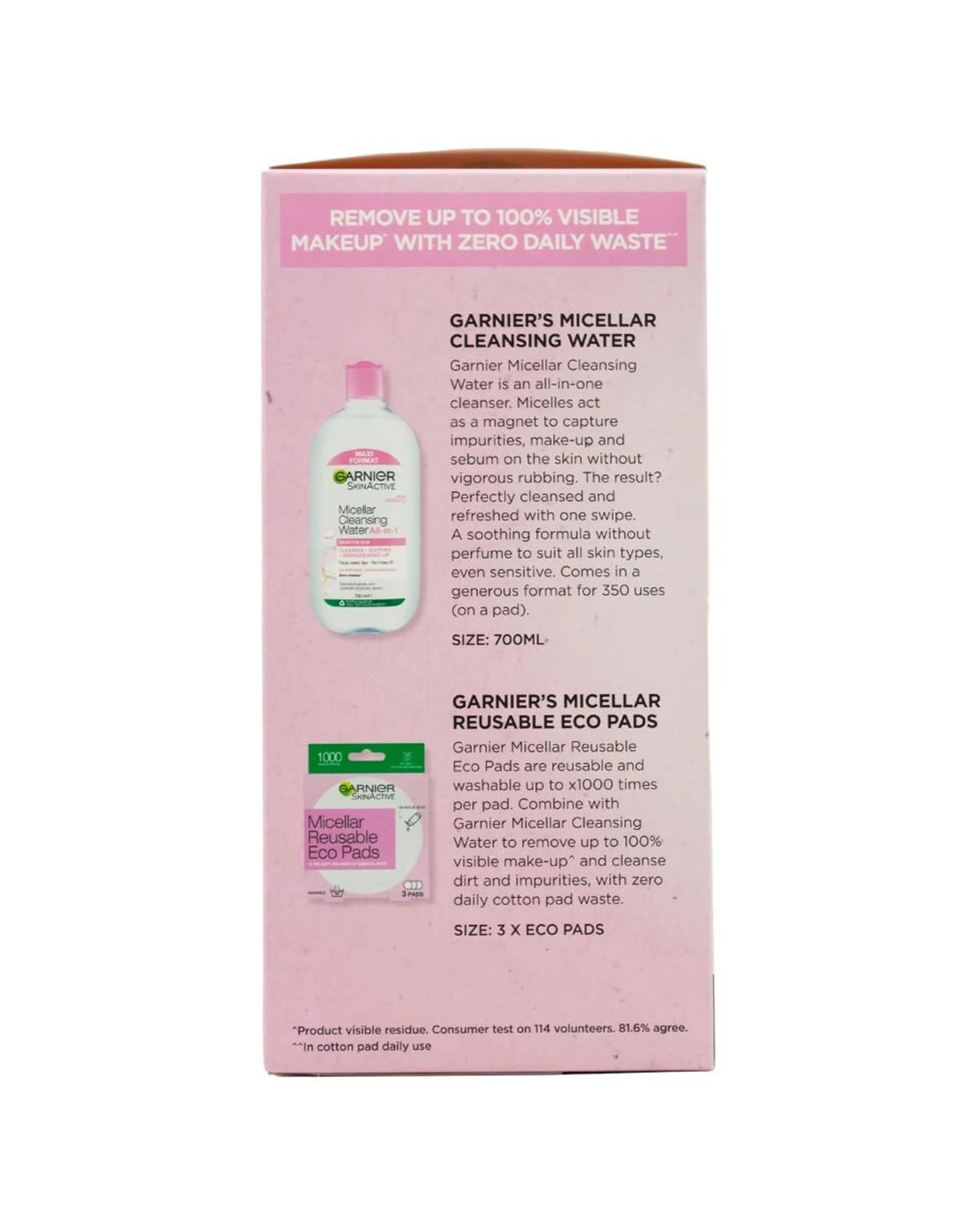 3 Garnier 2x 4pc Micellar Cleansing Water & Eco Pads Kit Value Pack - Multi, 3 of 5