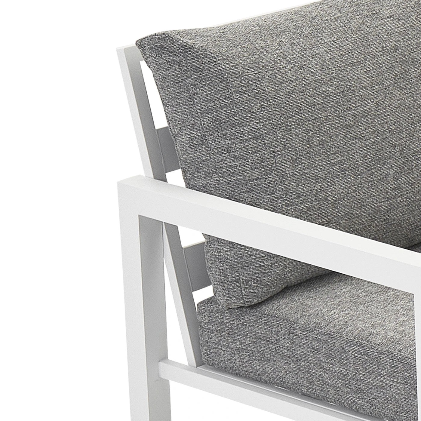 9 Moda Living Manly 3 Seater White Aluminium Outdoor Sofa Lounge - Textured Grey Cushions - White, 9 of 10