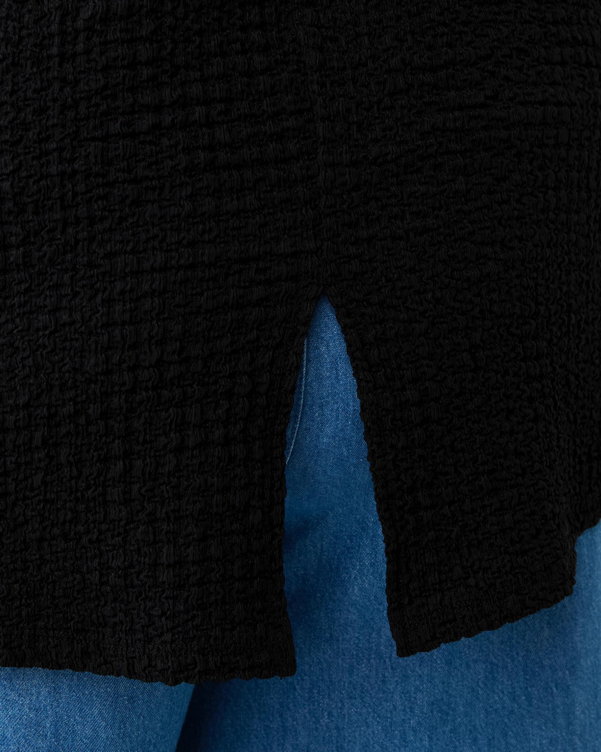 7 Curve Short Sleeve Textured Top Black, 7 of 7