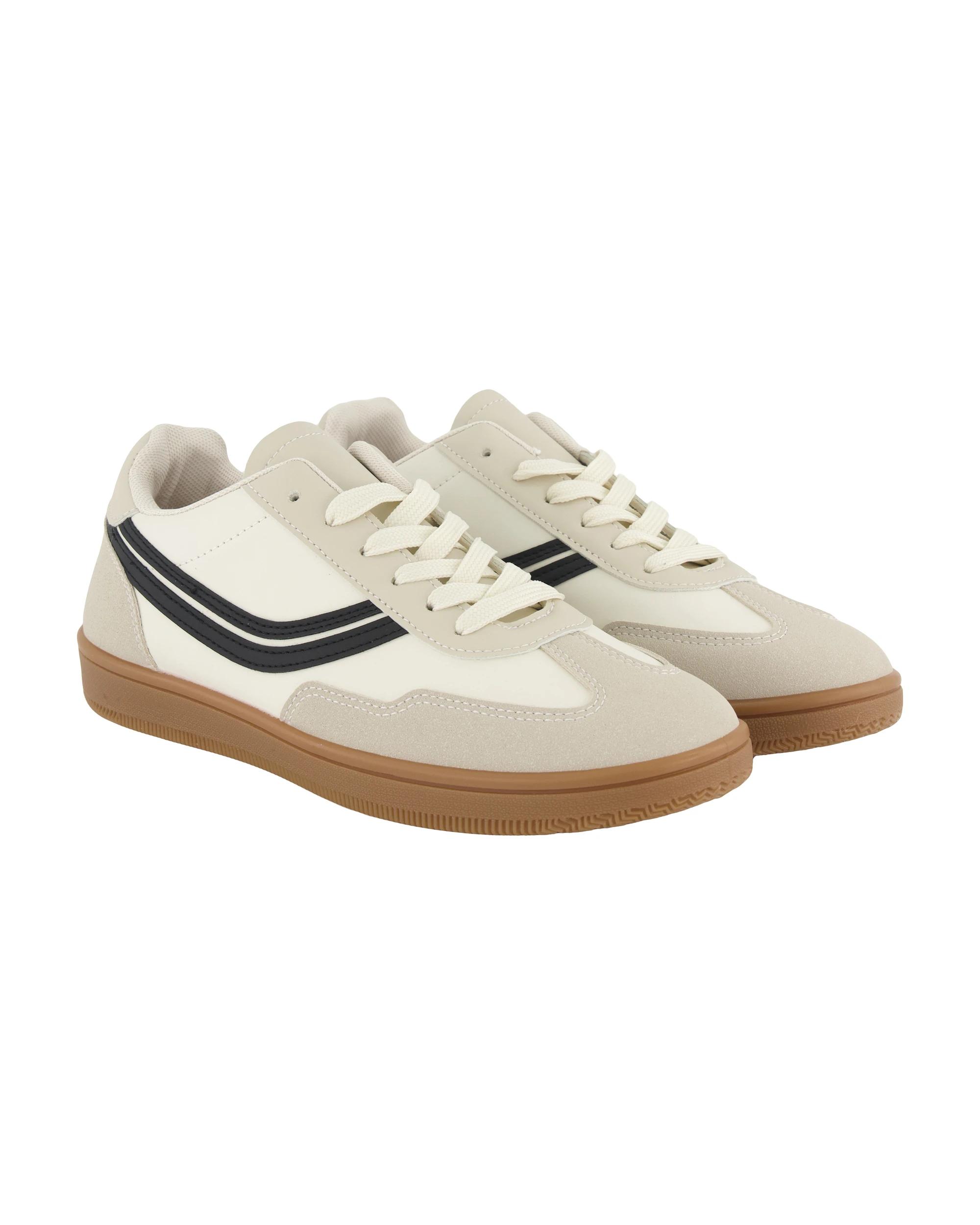 2 Stripe PU Retro Sneakers White, 2 of 5