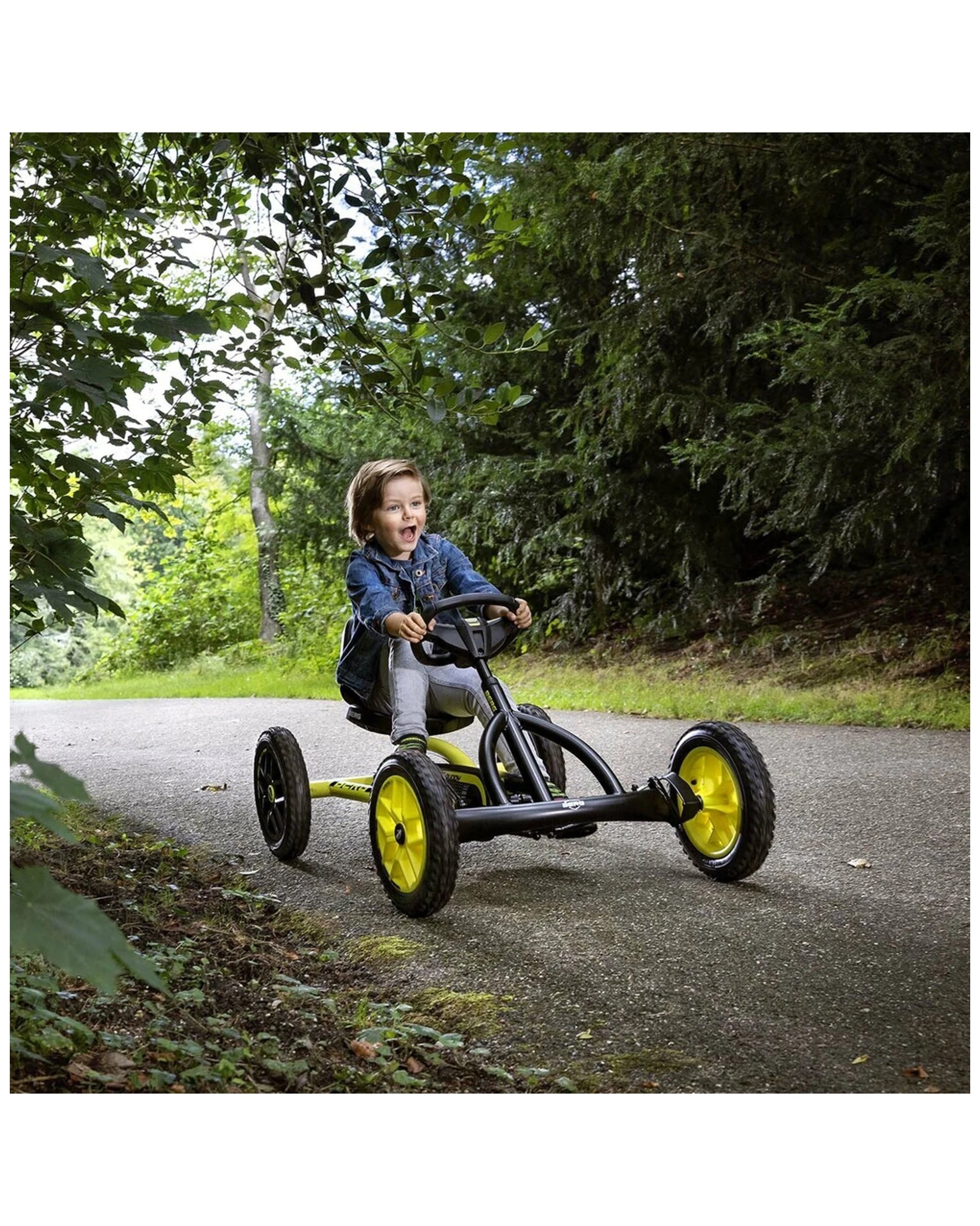 4 Berg Buddy Cross 2.0 Kids Pedal Go Kart Yellow Black 3-8 Years Ride On Toy - Yellow, 4 of 4