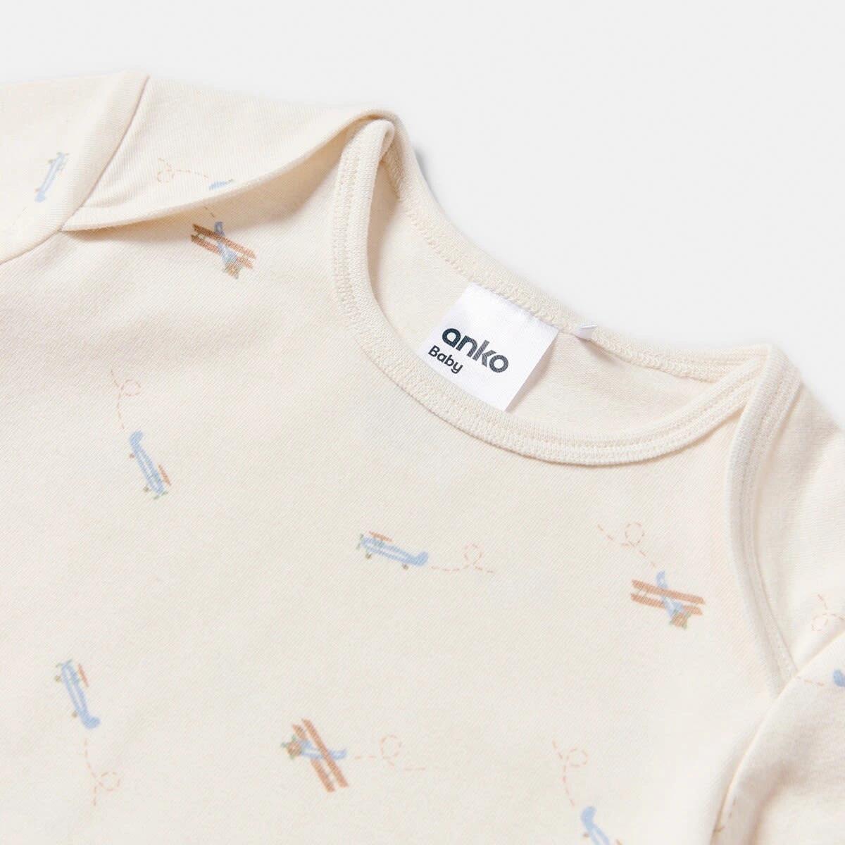 5 2 Piece Long Sleeve Newborn Set CREAM DITSY PLANES, 5 of 6