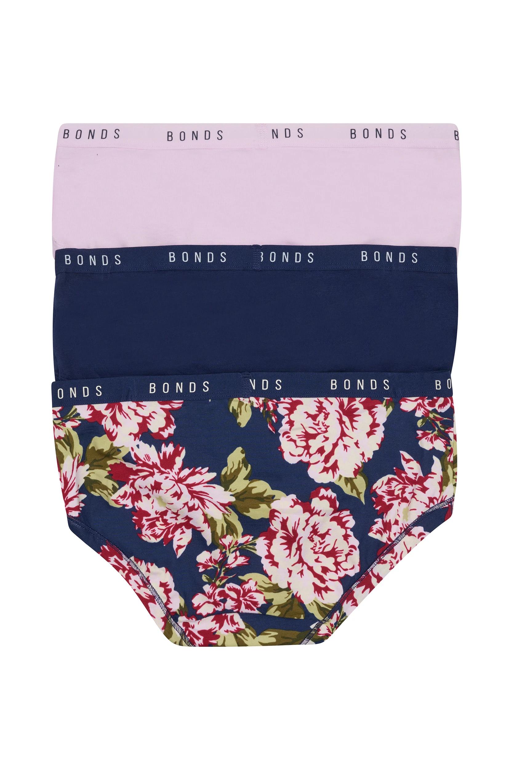 2 Bonds Cottontails 3 Pack Midi Briefs 70K VINTAGE BLOOM/WILDEST DREAMS/BLACK SEA, 2 of 10