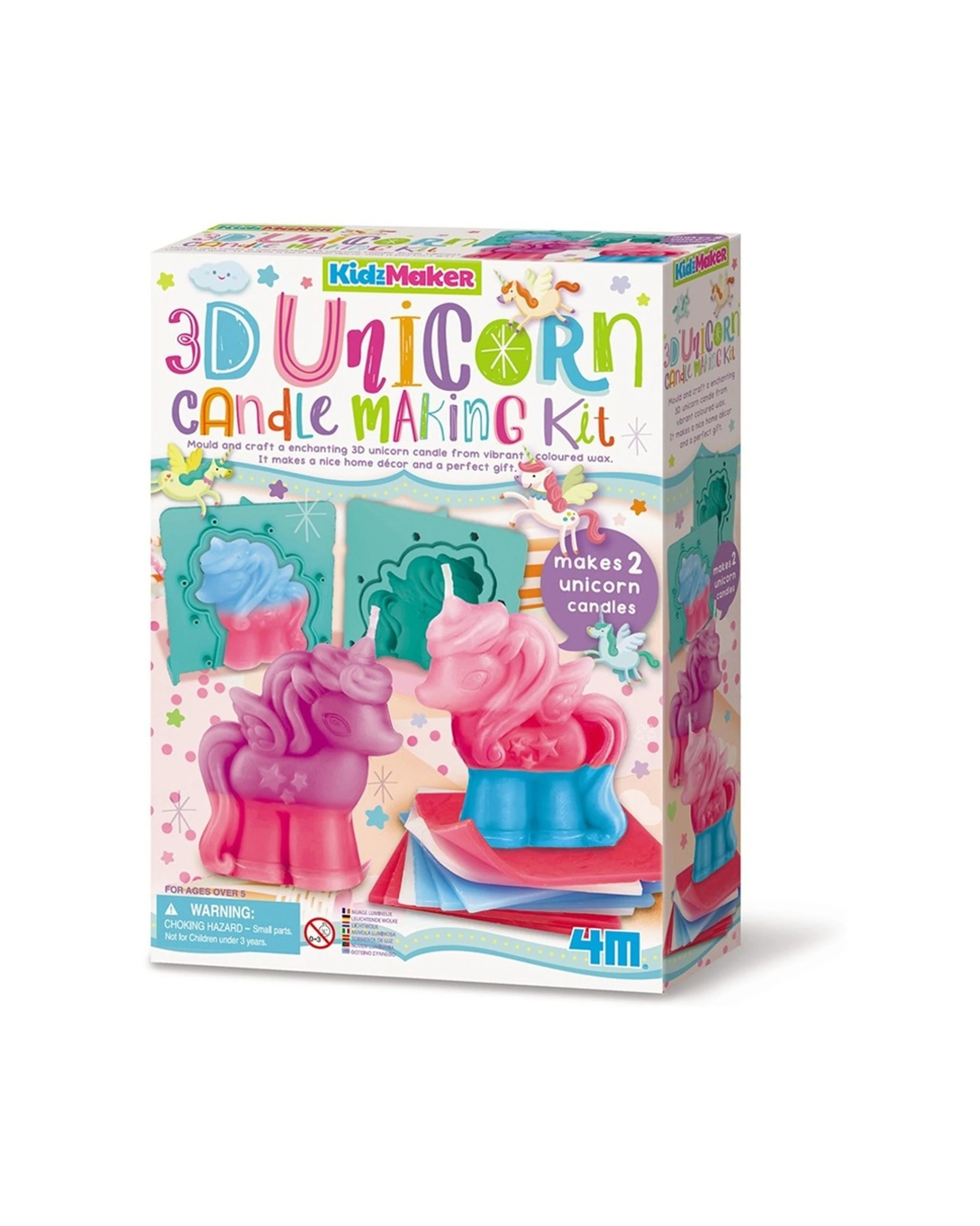 1 4M KidzMaker 3D Unicorn Candle Making Craft Kit STEM Toy Kids Children, 1 of 2