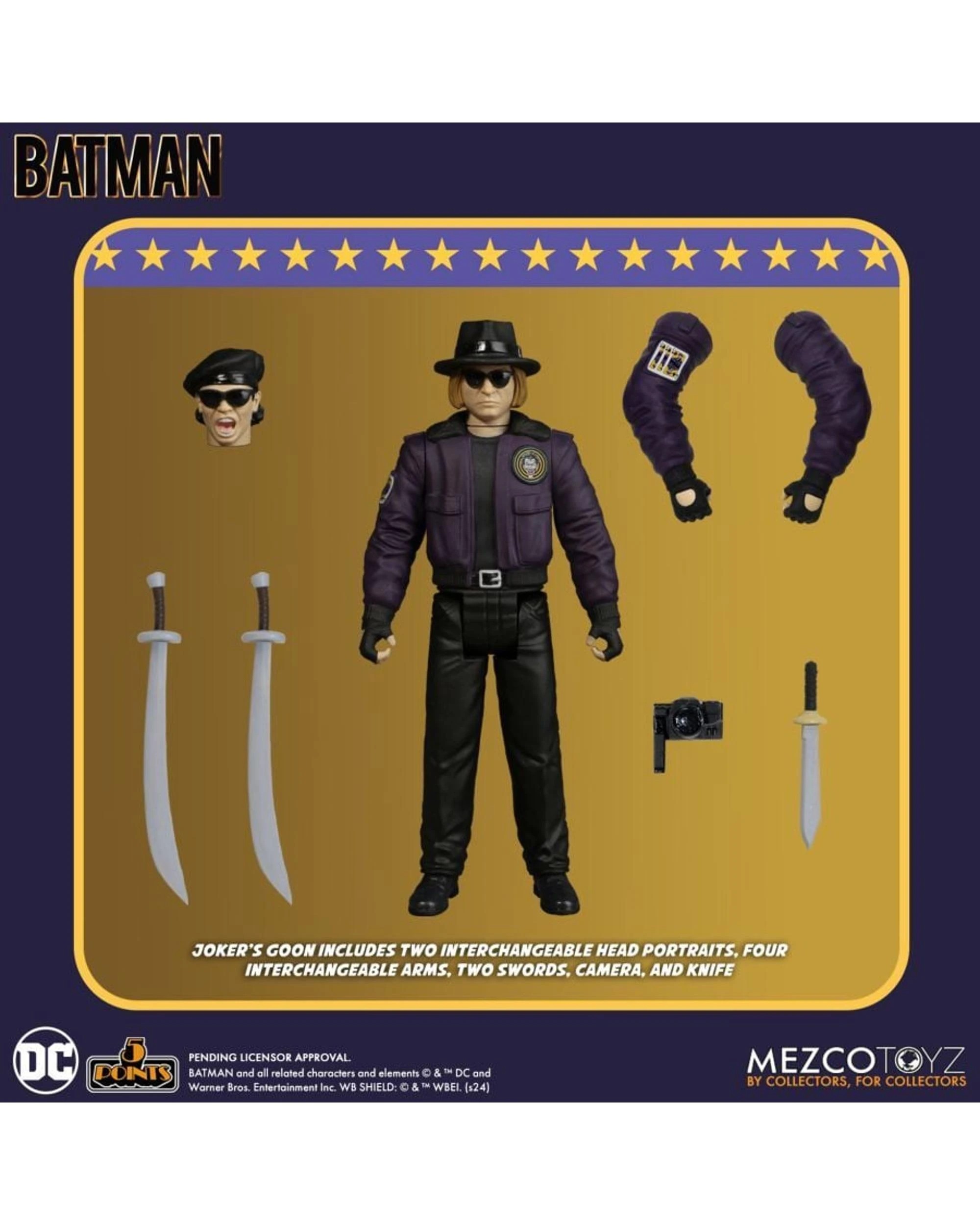 3 Mezco Toyz DC Batman 1989 5 Points Joker Goon Action Figure, 3 of 4