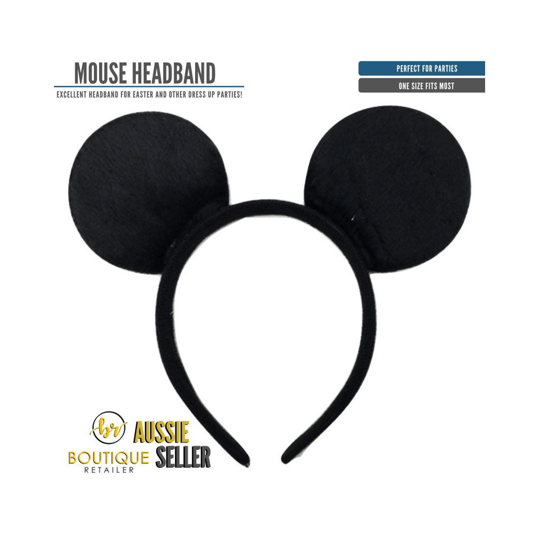 4 BR Costumes Mickey and Minnie Mouse Headband for Halloween Party, 4 of 5