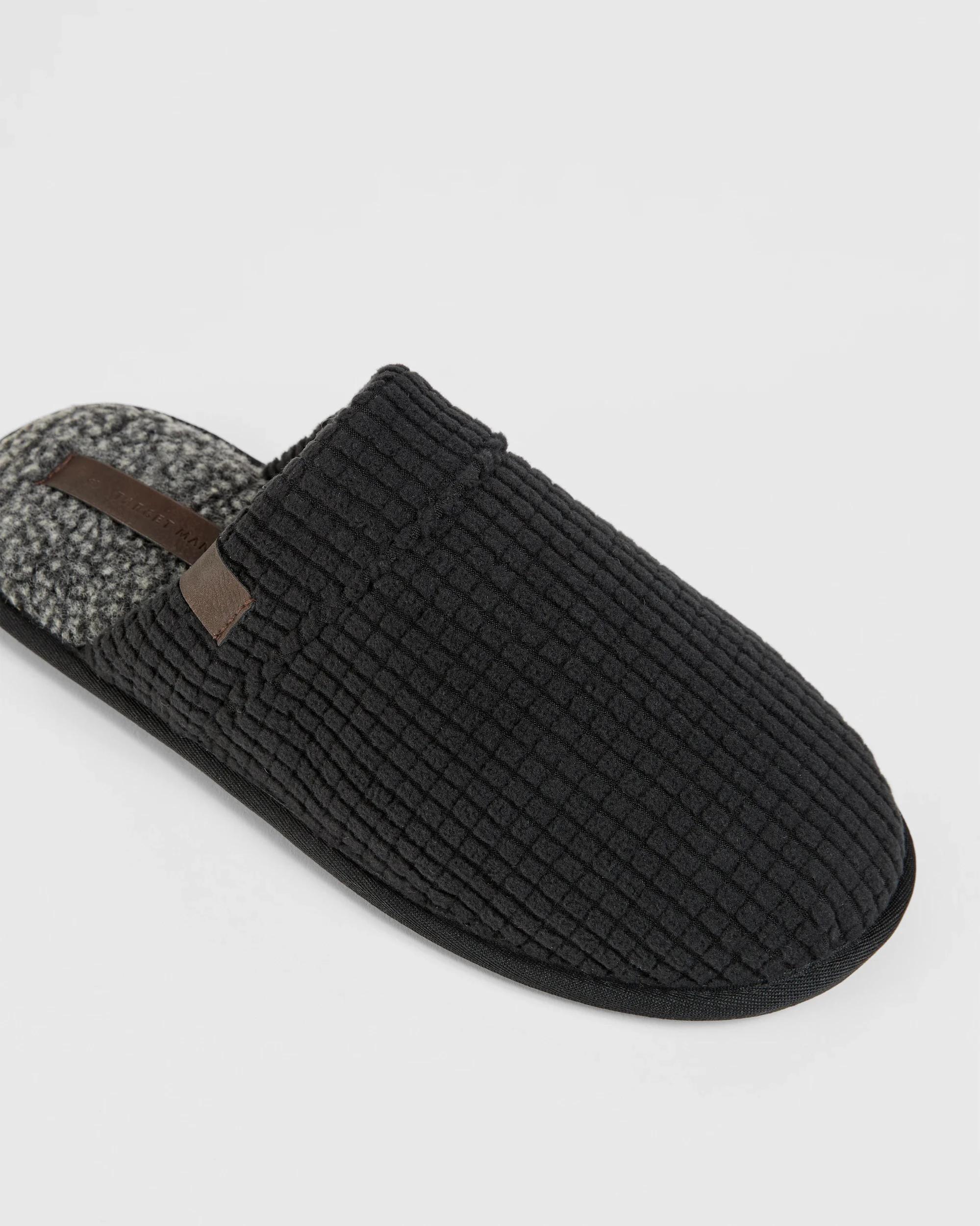 3 Target Man Cord Scuff Slipper BLACK, 3 of 3