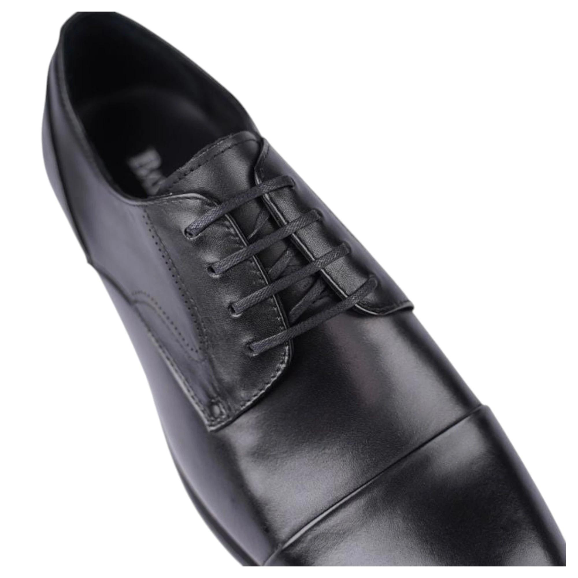 6 Batsanis Mens Libero Derby Shoes BLACK, 6 of 6