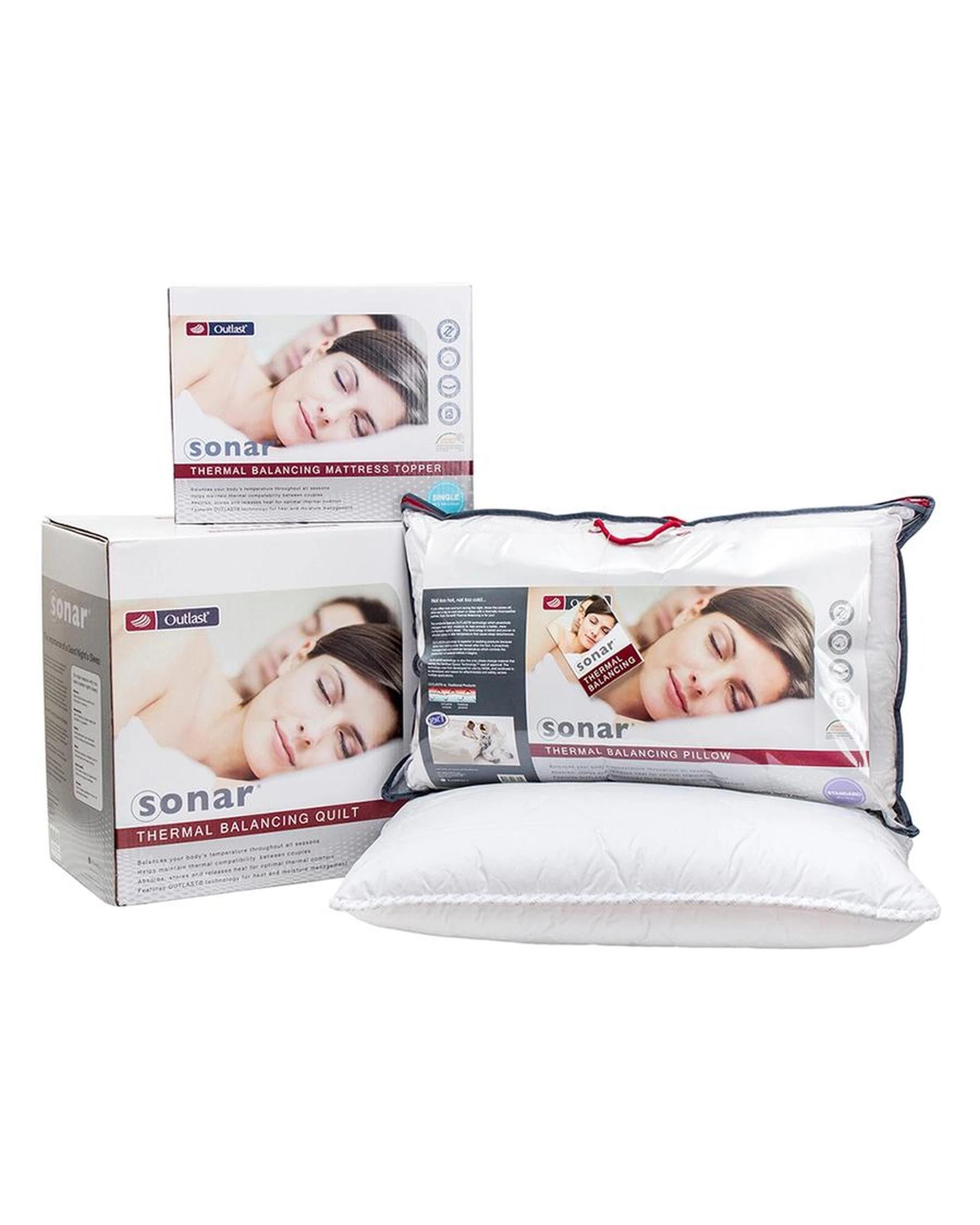 2 Sonar Bedding Thermal Balancing Mattress Topper – Queen, Outlast® Fibre - White, 2 of 4