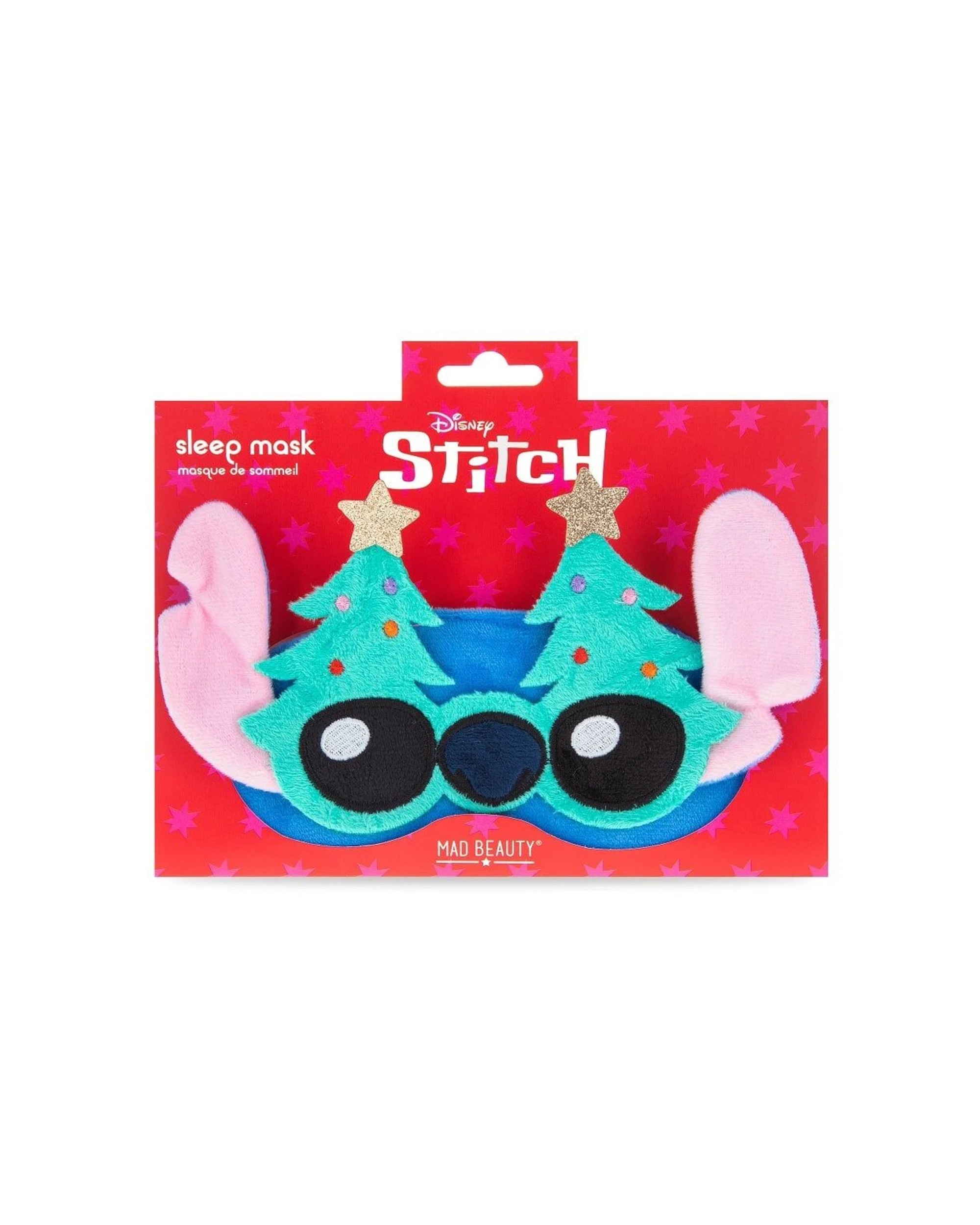 2 Disney Stitch at Christmas Elasticated Soft Plush Sleep Face Mask 2PK - Blue, 2 of 3