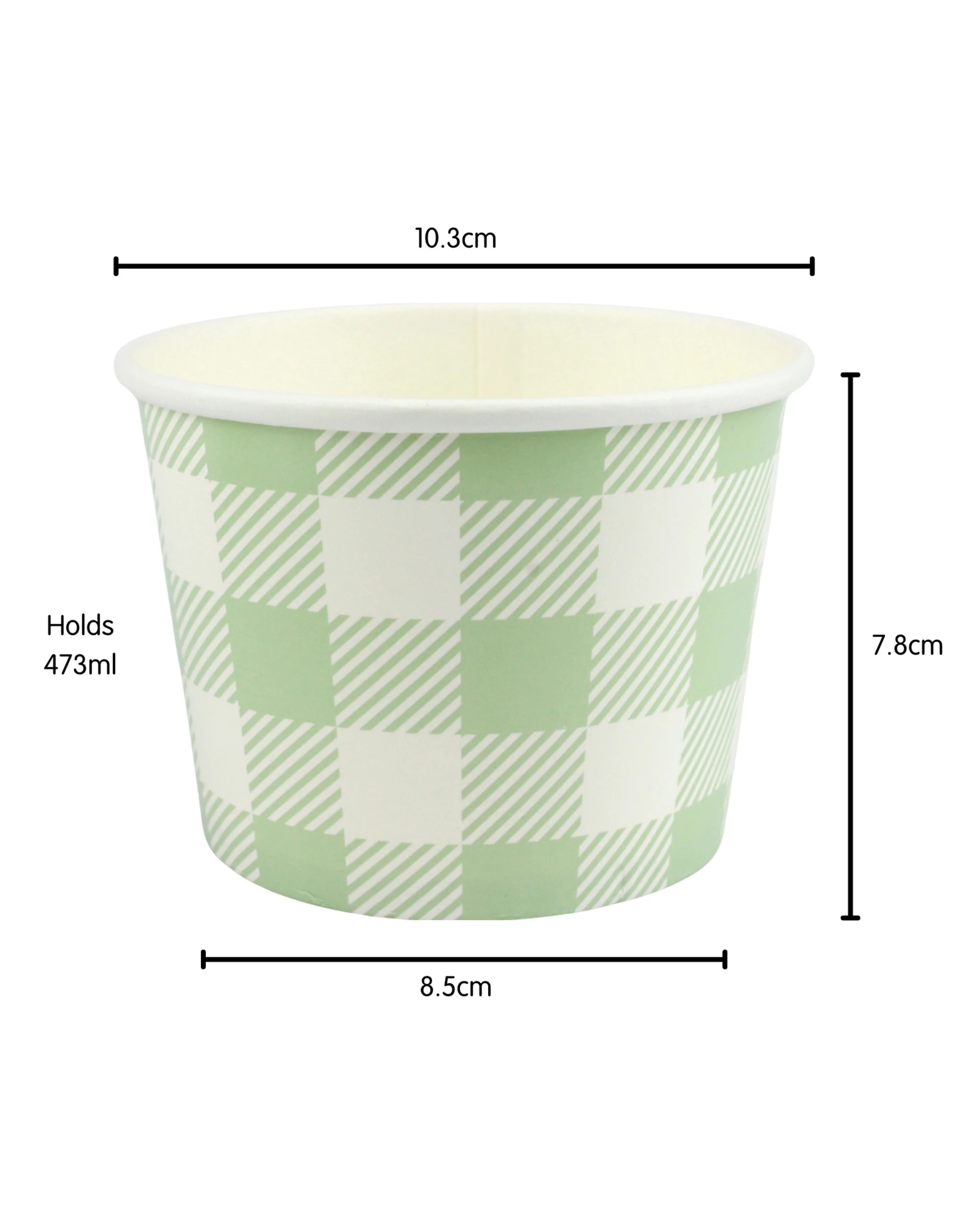 3 Party Maker 10pc Gingham Disposable Paper Tub Tableware Party Supplies - Green, 3 of 4