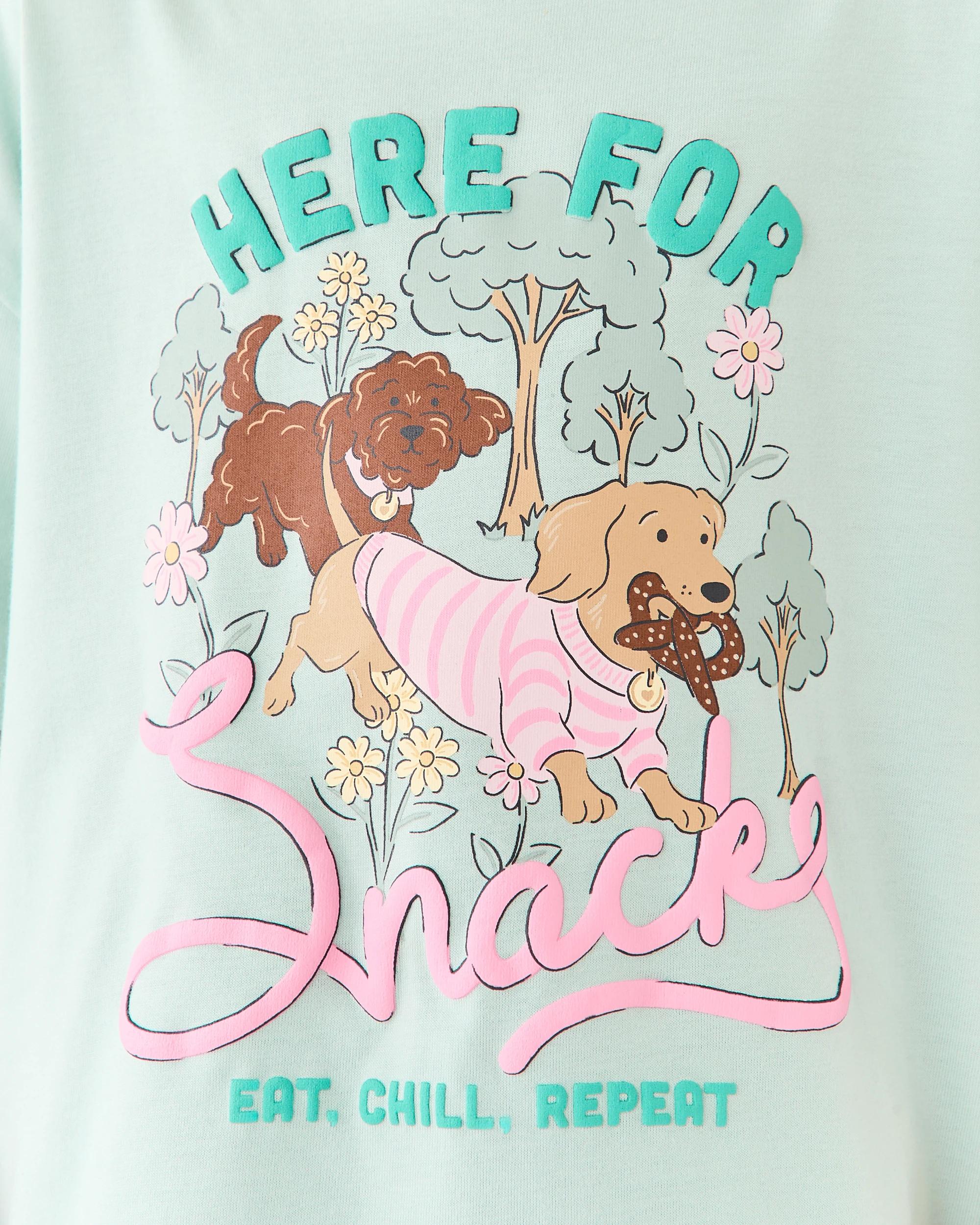 4 Oversized Printed T-shirt Green Dogs, 4 of 7