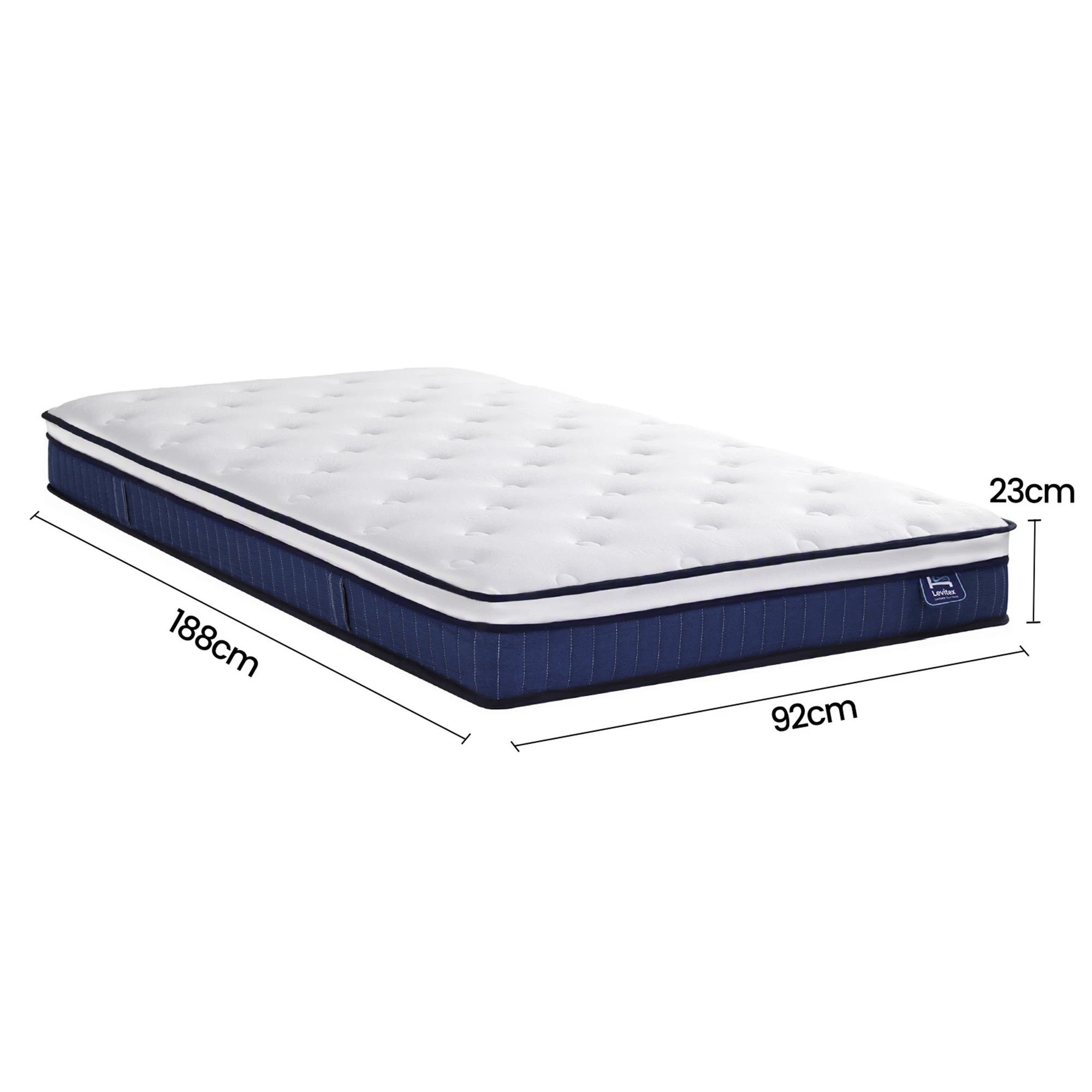 2 Levitex Mattress 23CM with Pocket Spring & Cooling Gel Foam - Single Bed - Multi, 2 of 10