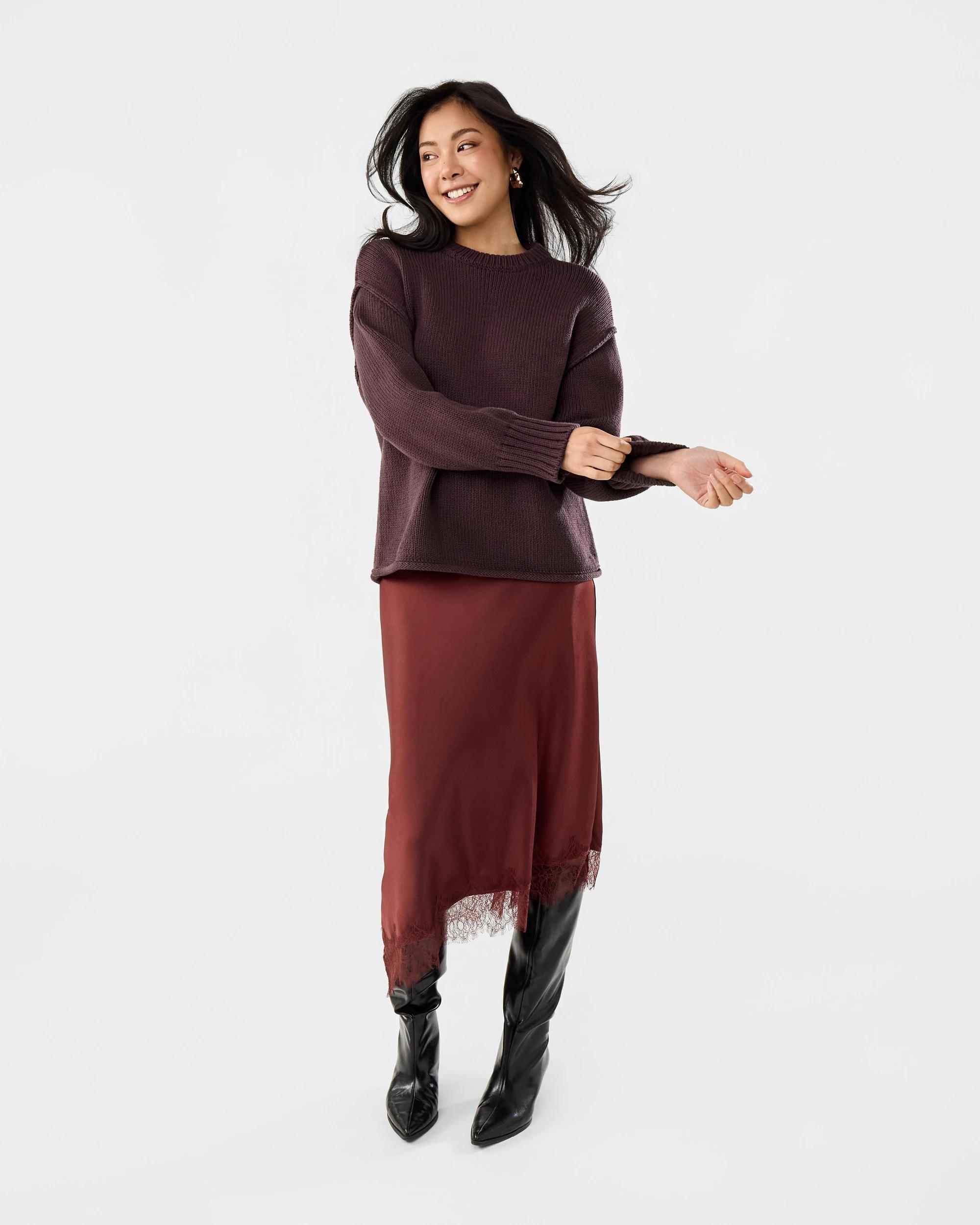2 Exposed Seam Jumper Choc Plum, 2 of 8