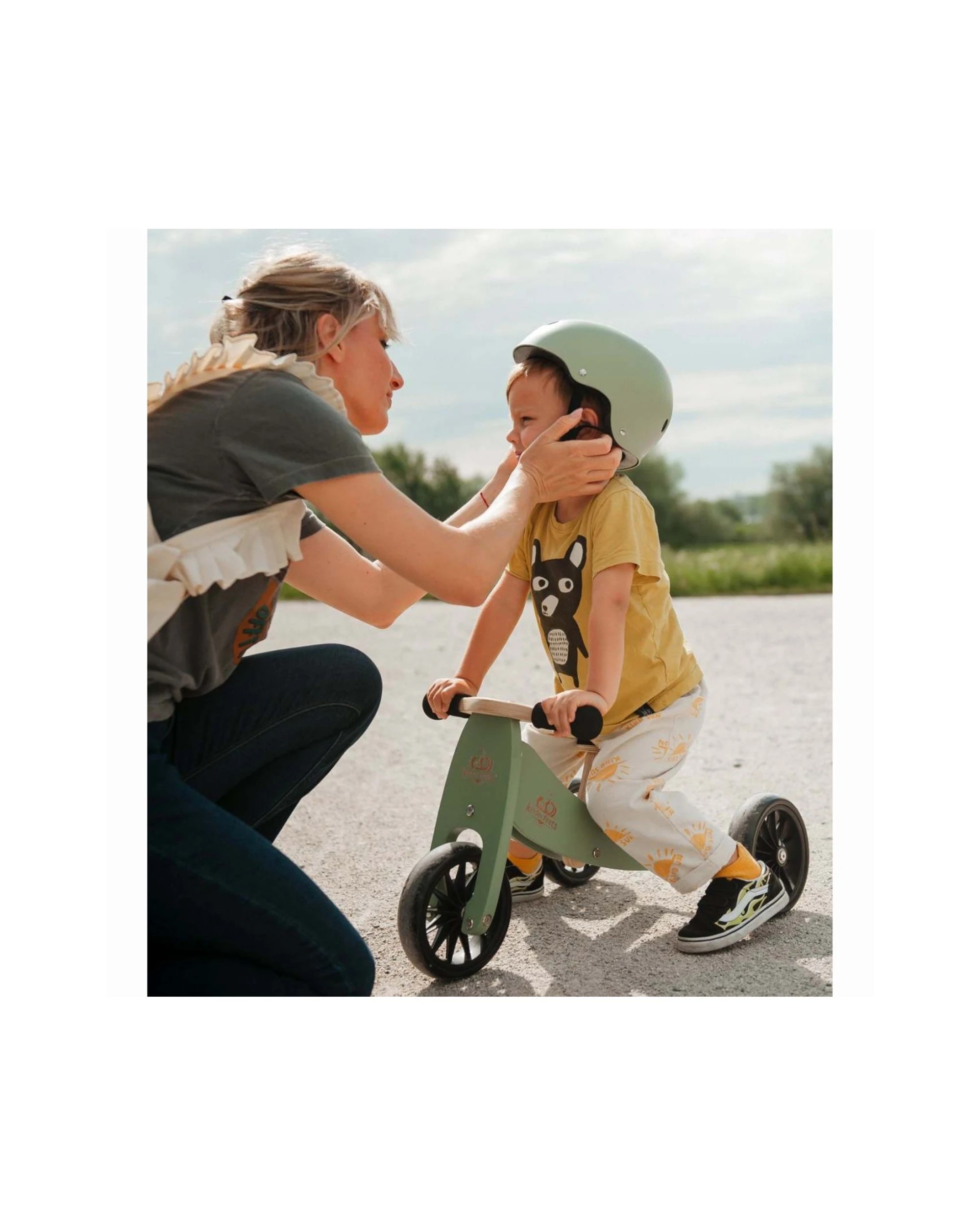 3 Kinderfeets Wood Tiny Tot Balance Bike Trike Sage 24m Plus Adjustable Seat - Green, 3 of 6