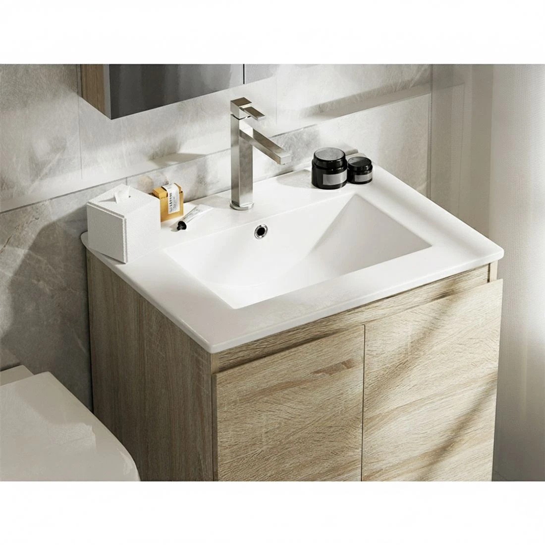 3 Cefito Vanity Unit 600mm with Basin - Brown, 3 of 7