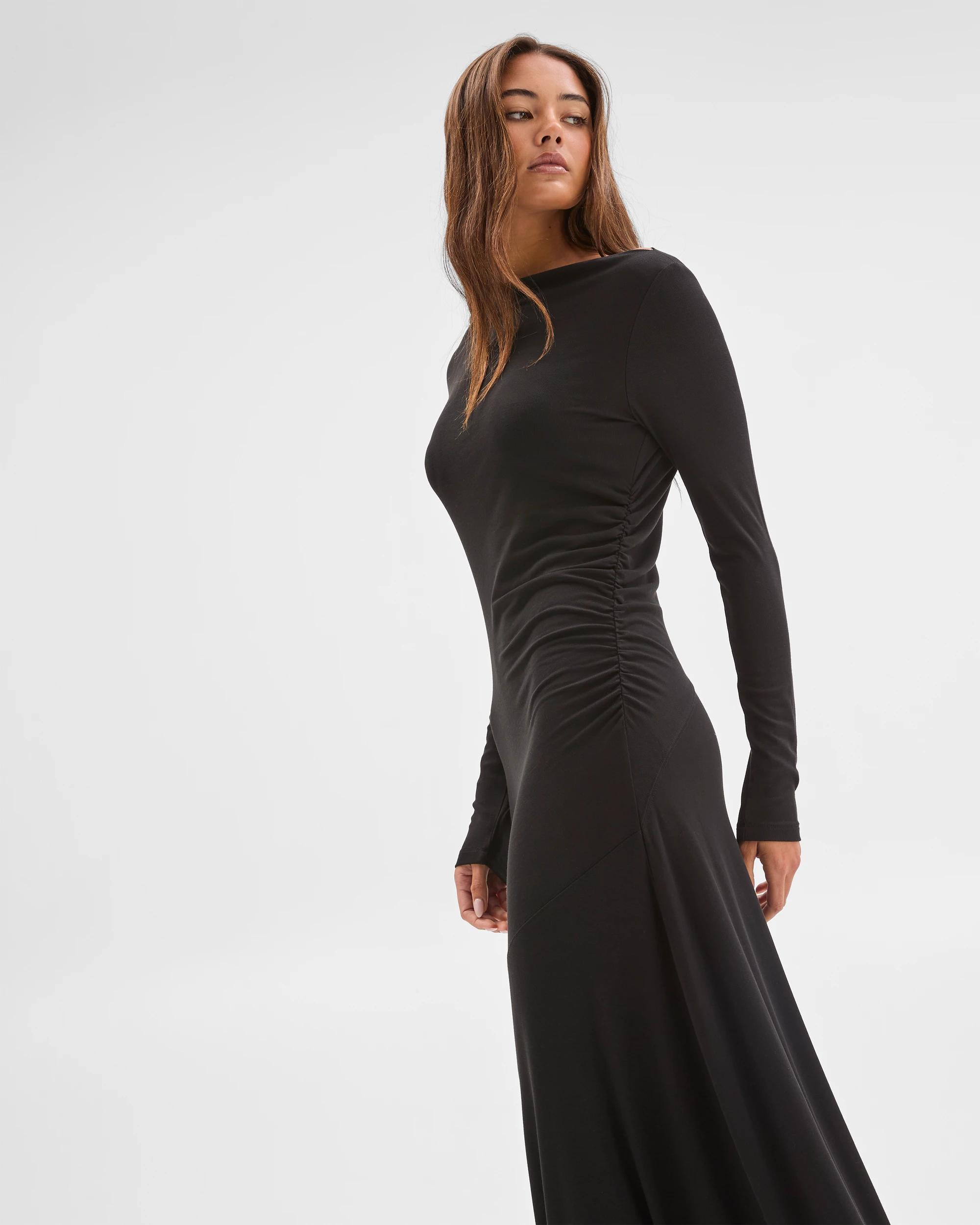 2 Lily Loves Drape Maxi Dress BLACK, 2 of 6