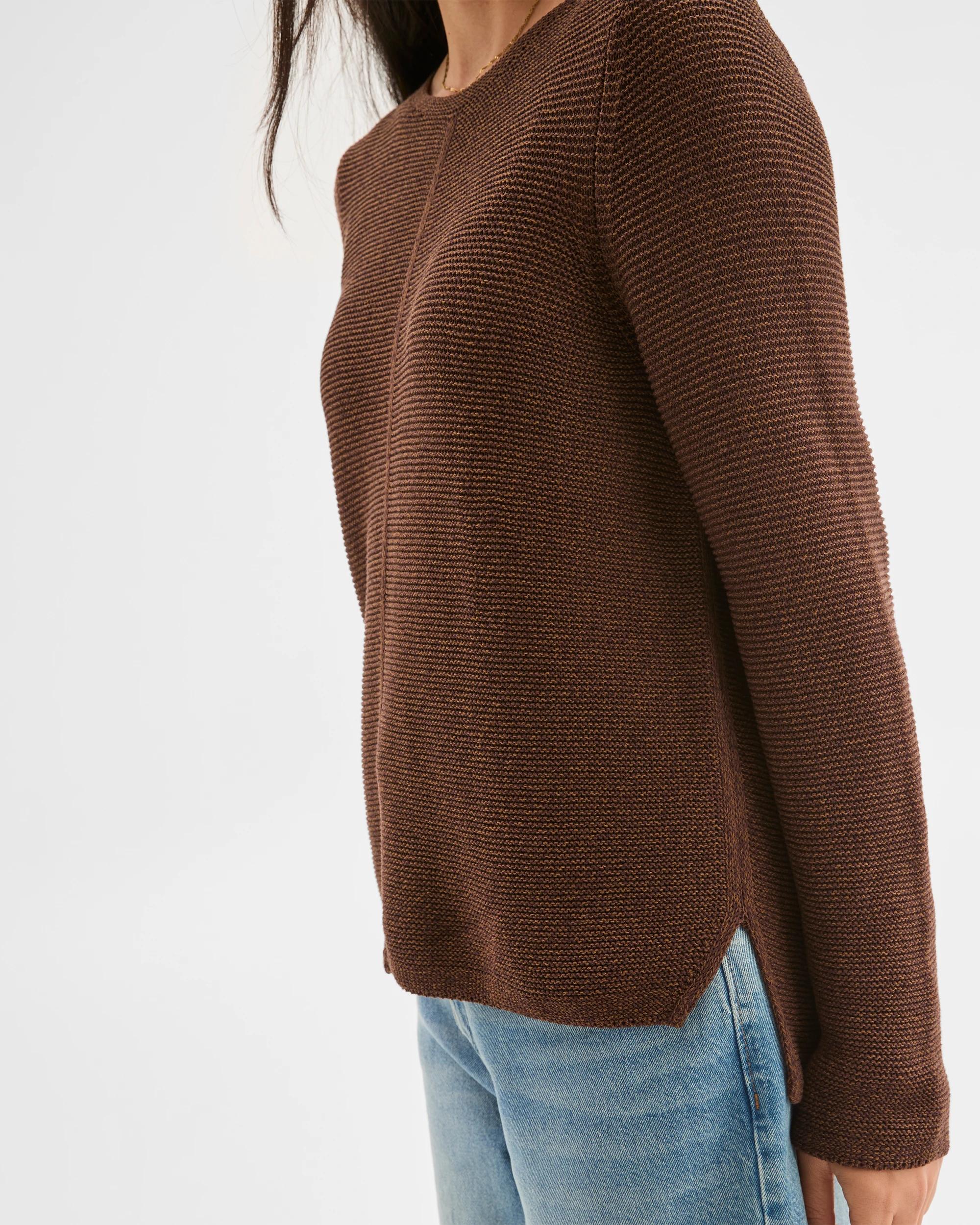 3 Target Woman Australian Cotton Blend Ottoman Twist Jumper WINE TRUFFLE, 3 of 5