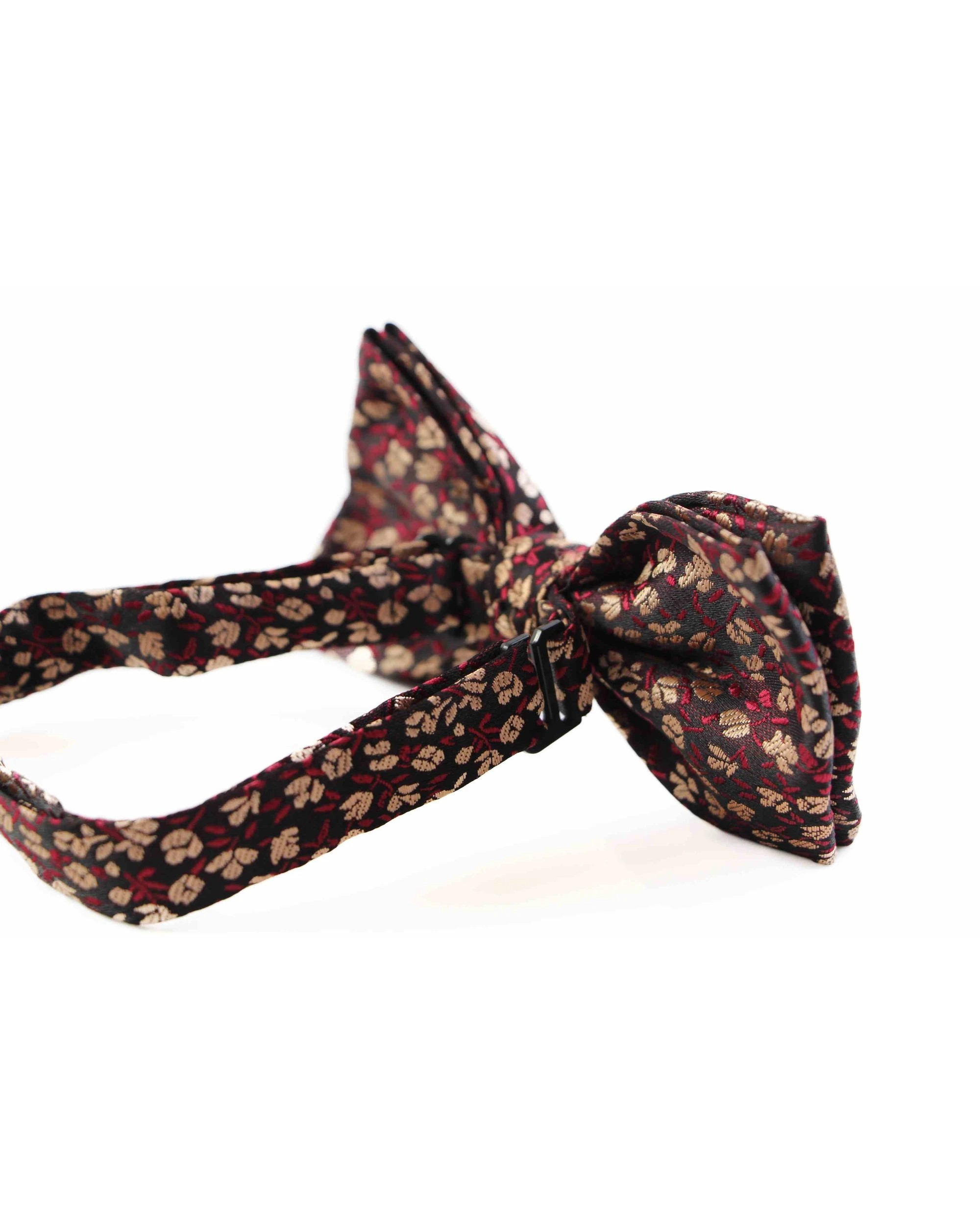 2 Zasel Mens Dark Red Brown Floral Patterned Bow Tie - Multi, 2 of 5