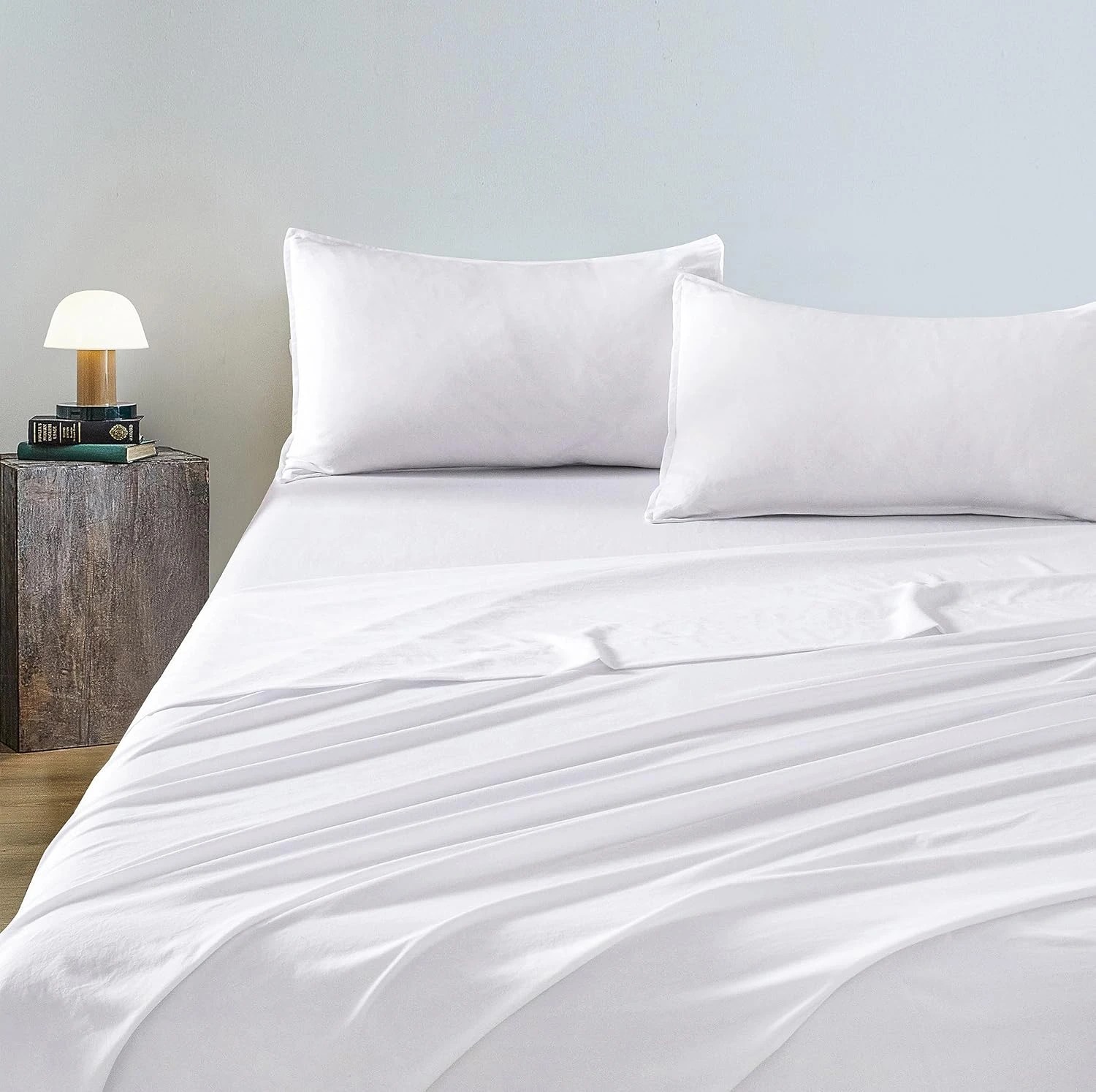 2 CleverPolly 100% Vintage Washed Microfibre Sheet Set - King Single Bed - White, 2 of 5