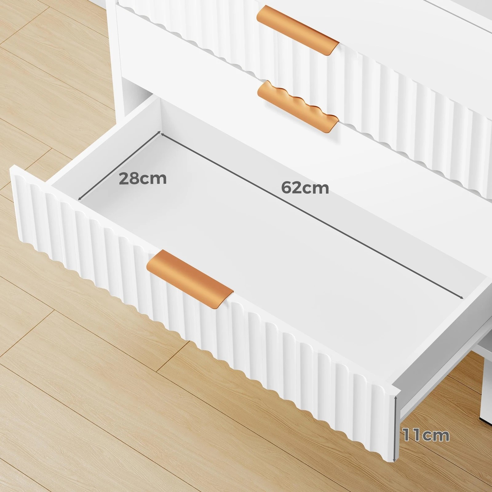 9 Alfordson 4 Chest of Drawers Bedside Table Storage Cabinet Set Dresser - White, 9 of 10