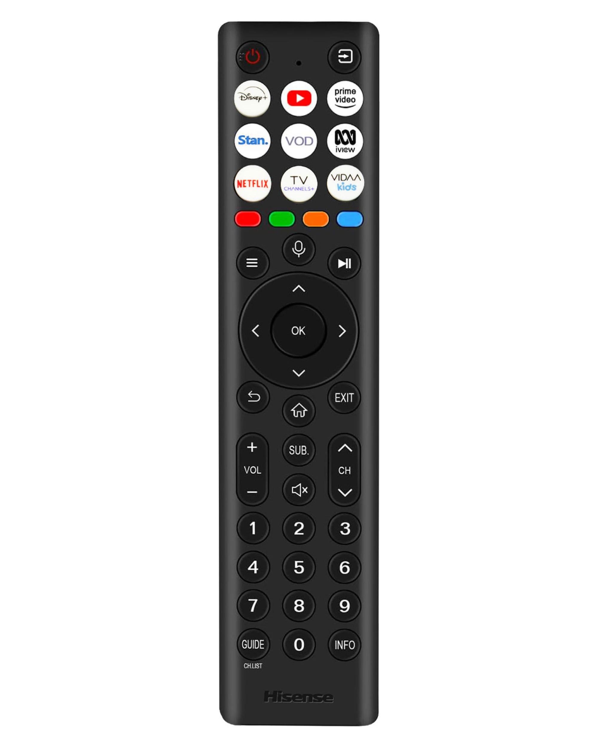 2 Hisense ERF2R38H Genuine Original TV Remote Control - Black, 2 of 6