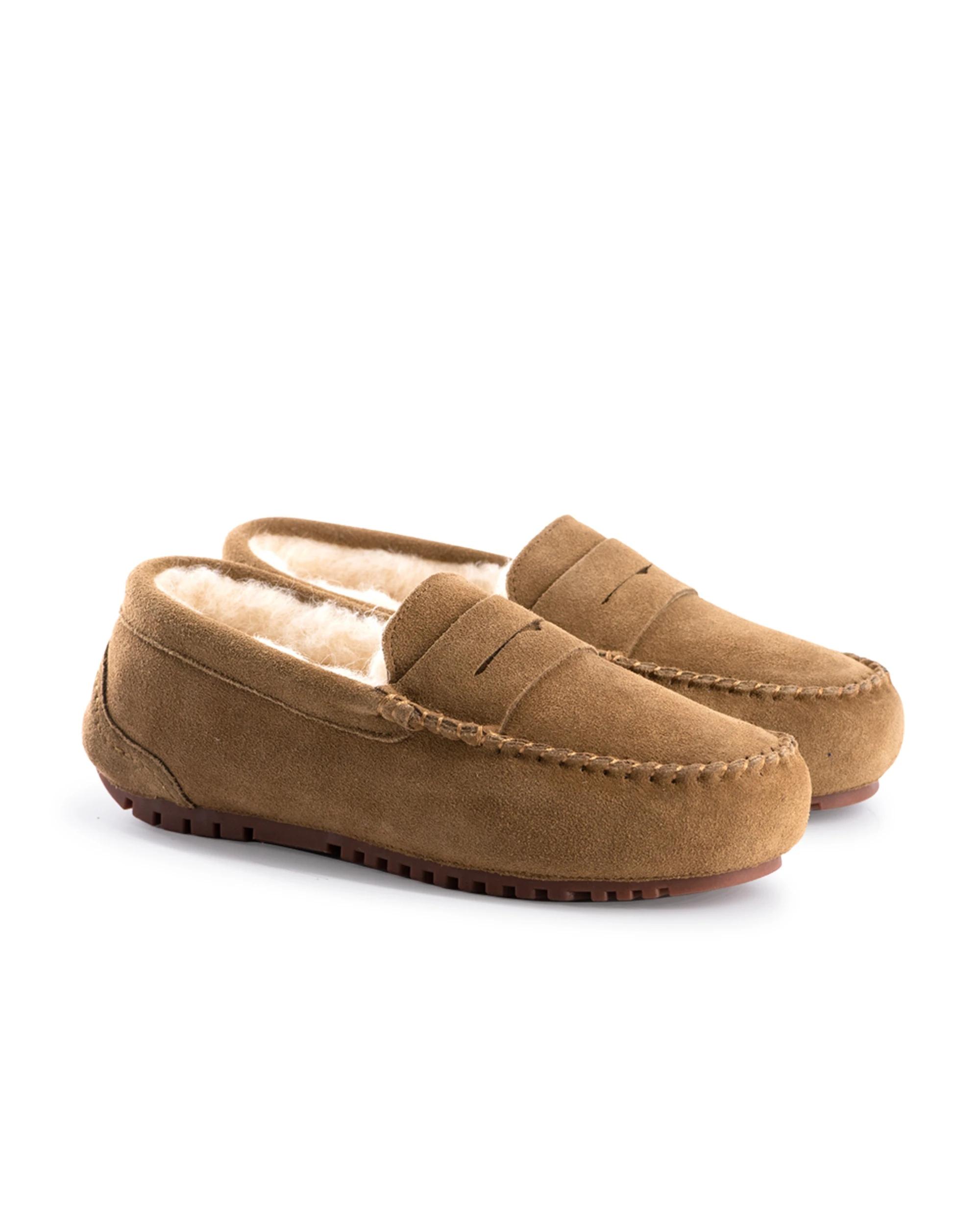 2 Aus Wooli Hand Stitched Women Sheepskin Moccasin - Byronbay TAN, 2 of 6