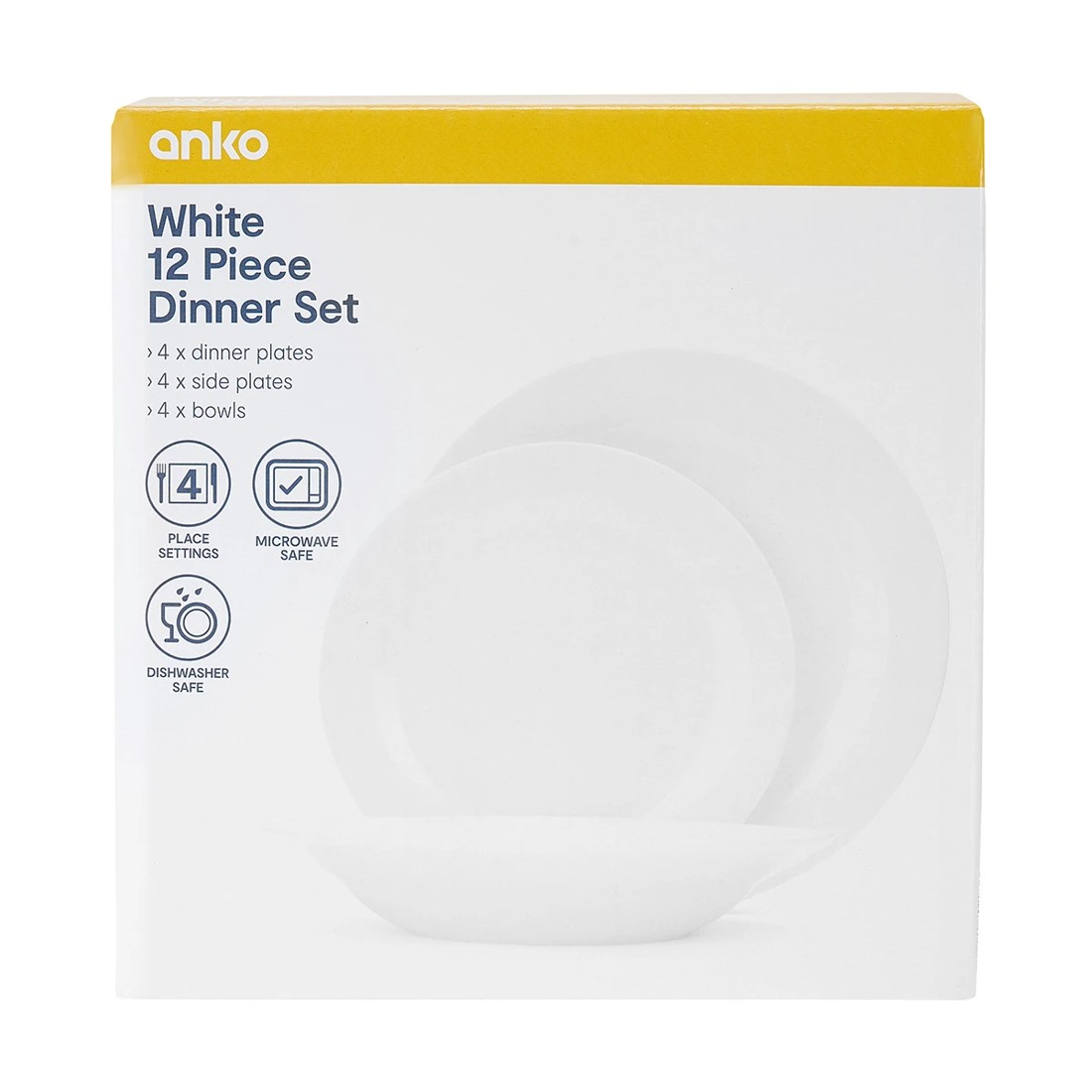 9 White 12 Piece Dinner Set, 9 of 9