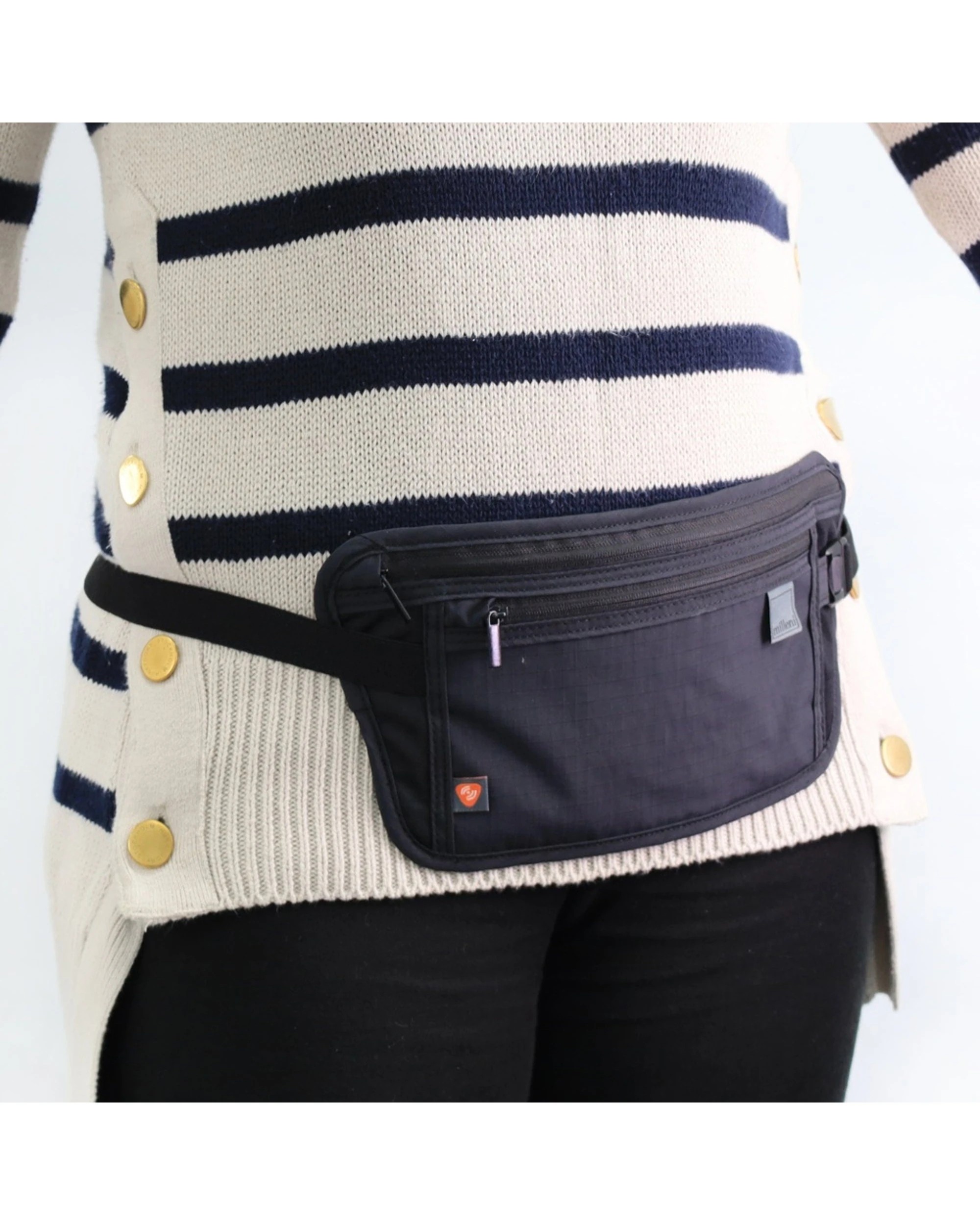 4 Milleni Travel RFID Money Belt Waist Bag Slim Design Adjustable 127cm - Black, 4 of 4