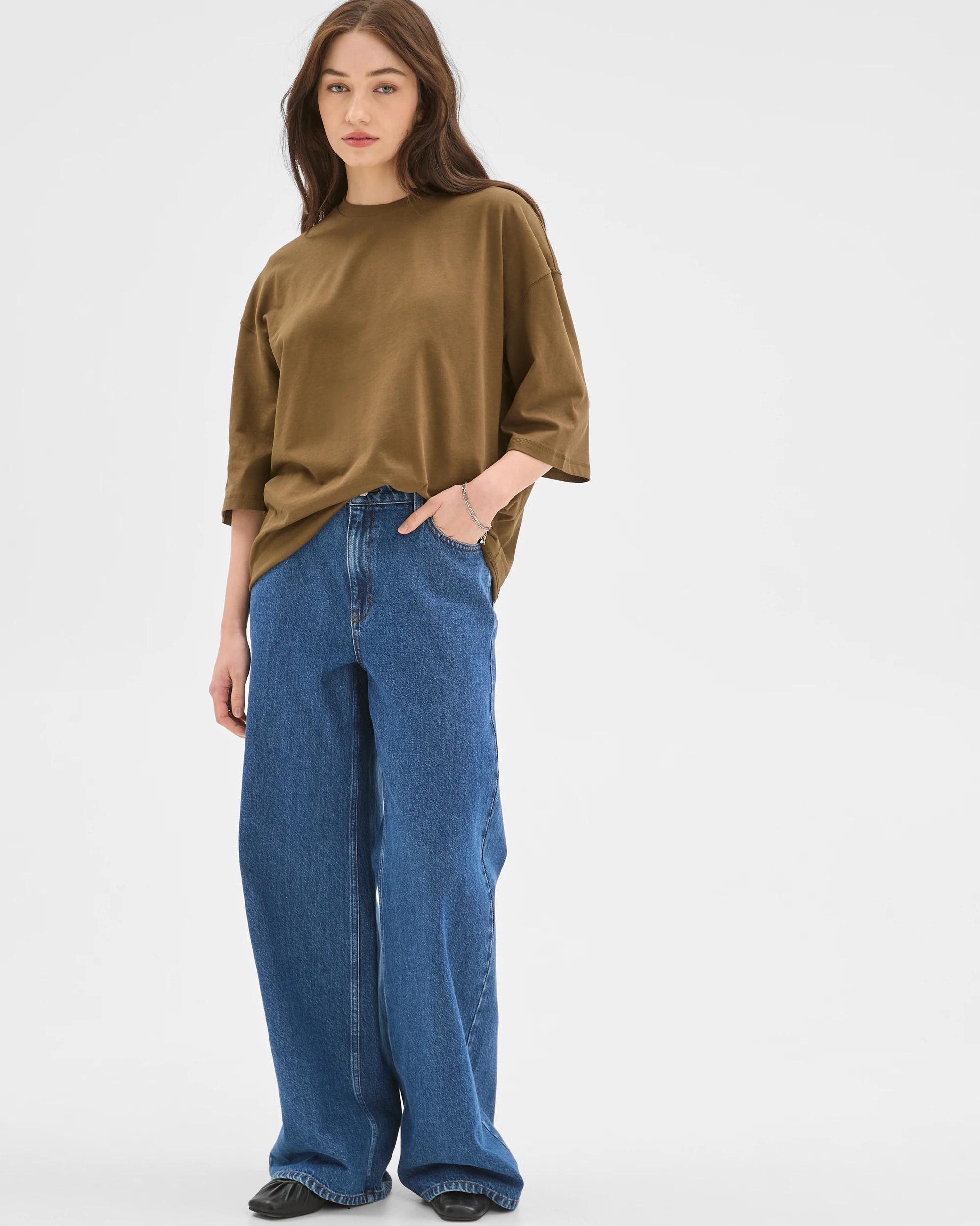 2 Lily Loves Australian Cotton Oversized T-Shirt DEEP MOSS, 2 of 6