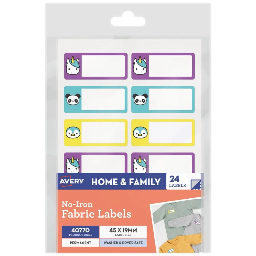 1 Avery No-Iron Fabric Labels 24 Pack, 1 of 1