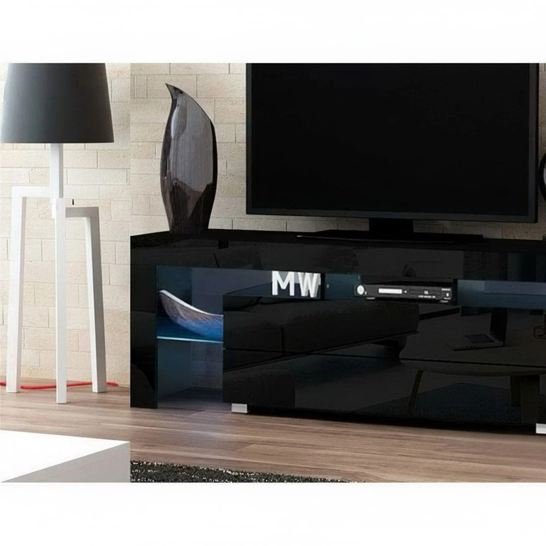 5 Artiss Entertainment Unit TV Cabinet LED 160cm Elo - Black, 5 of 8
