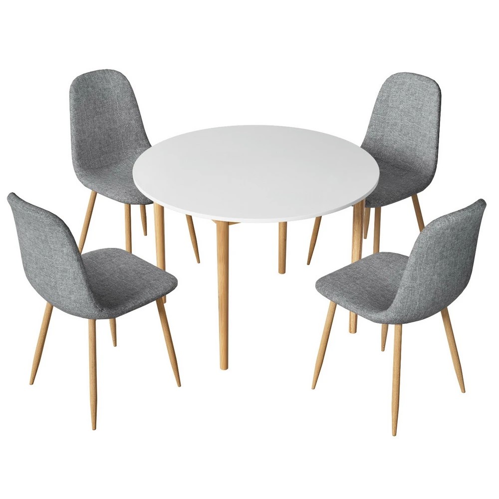 1 1 Artiss Dining Table and 4 Chairs Set - Multi, 1 of 4