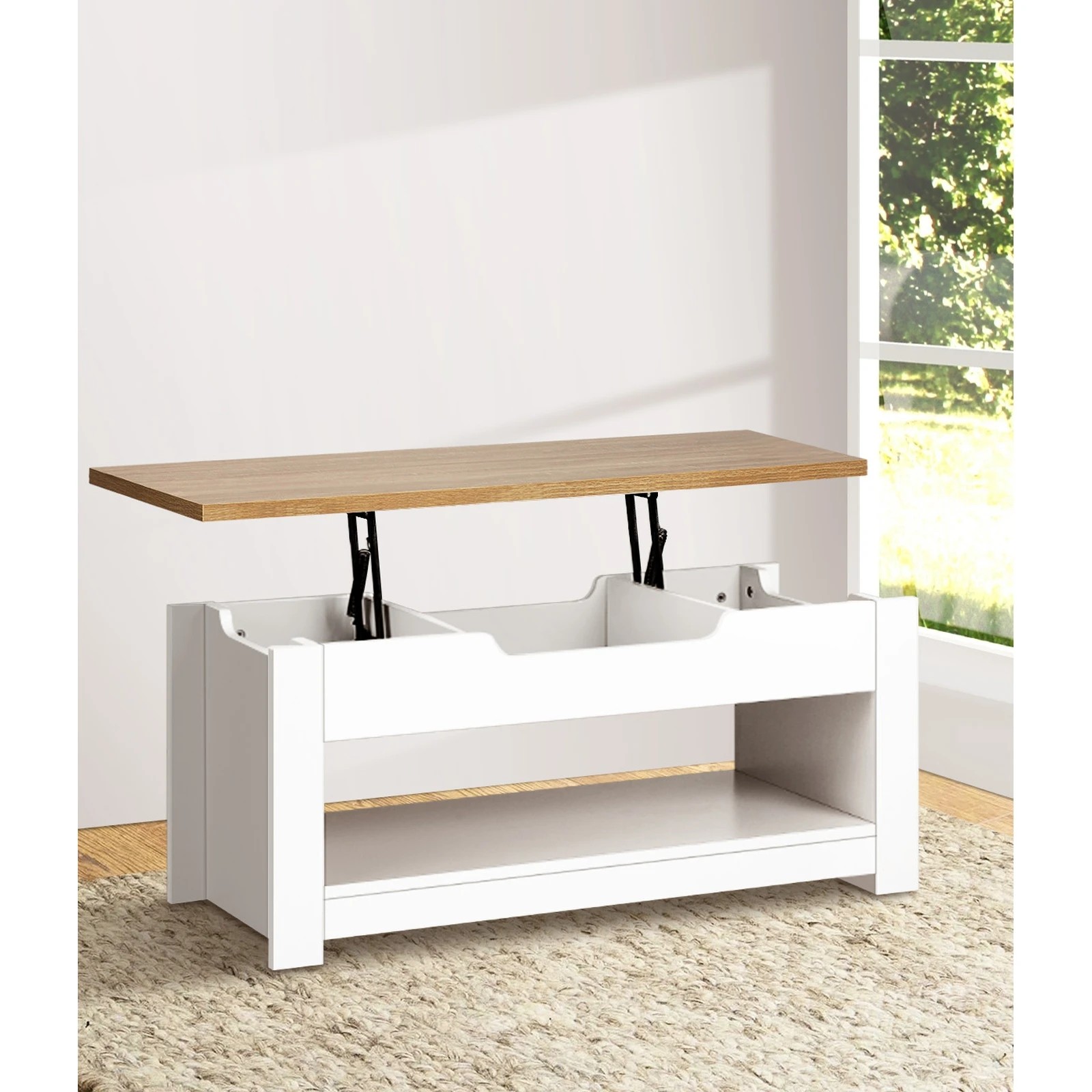 7 Oikiture Coffee Table Lift Up Top Modern Tables Hidden Storage Shelf Display
 - Multi, 7 of 10