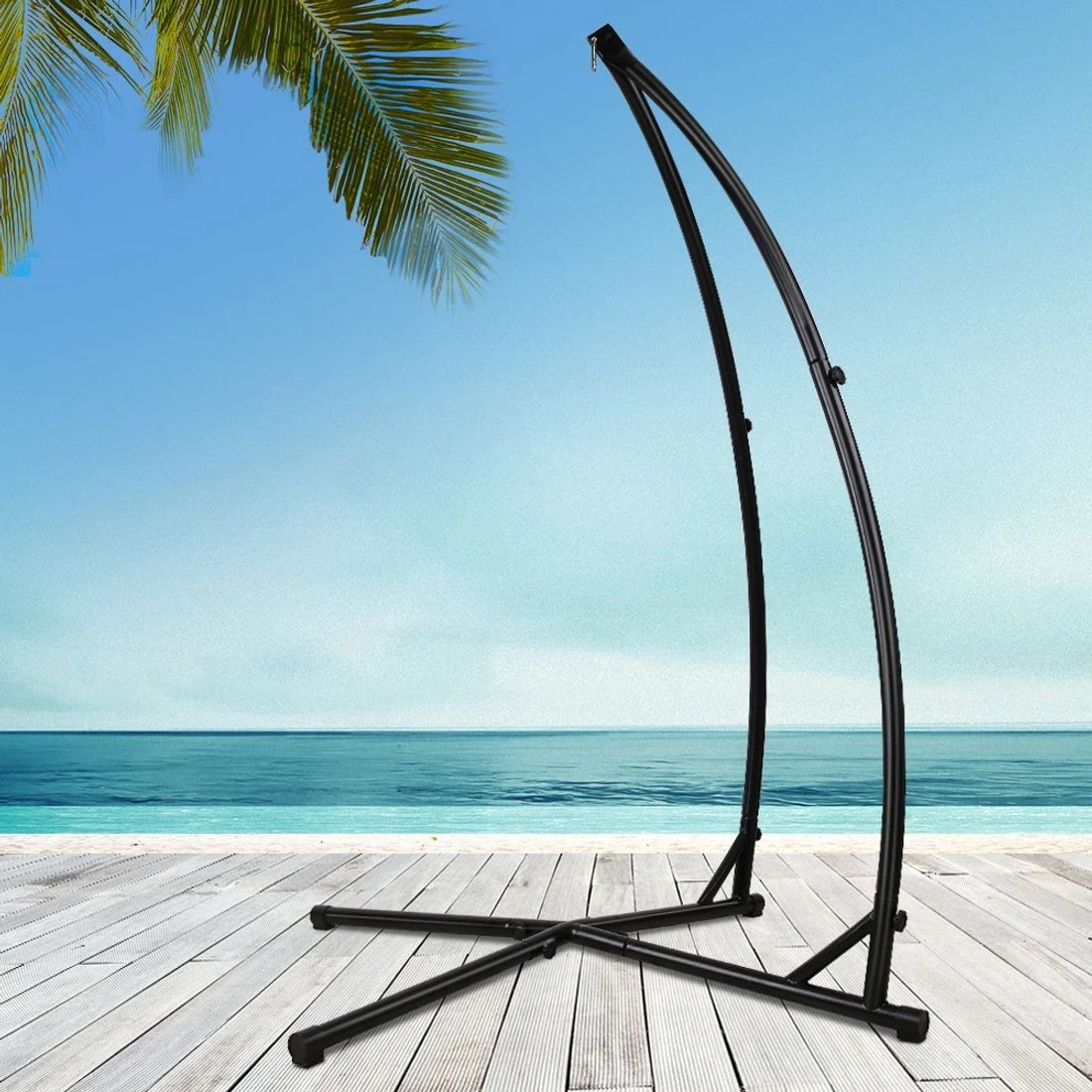 6 Gardeon Hammock Chair Steel Stand Outdoor Furniture Heavy Duty - Black, 6 of 7
