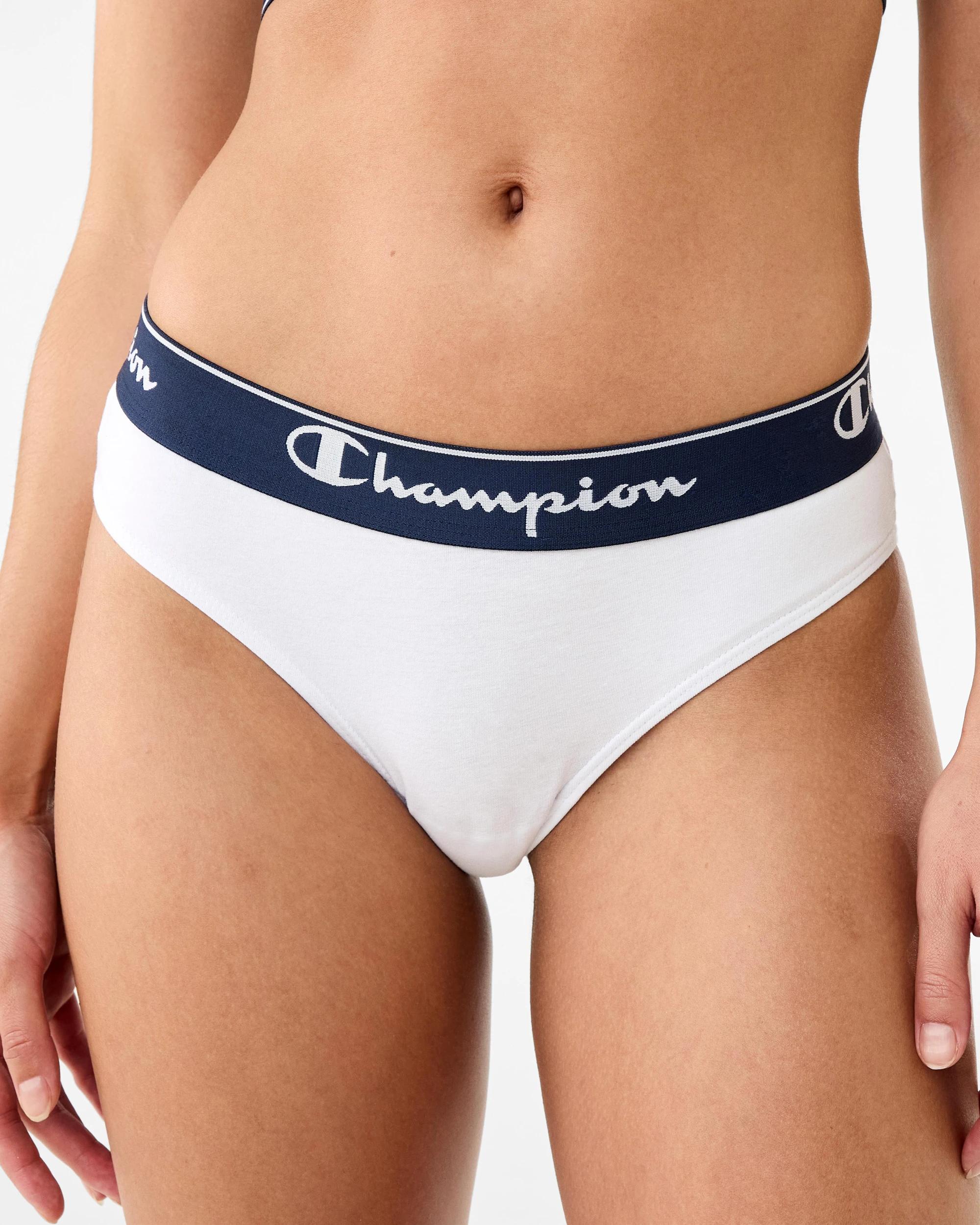 3 2 Pack Champion Womens Briefs White Navy, 3 of 9